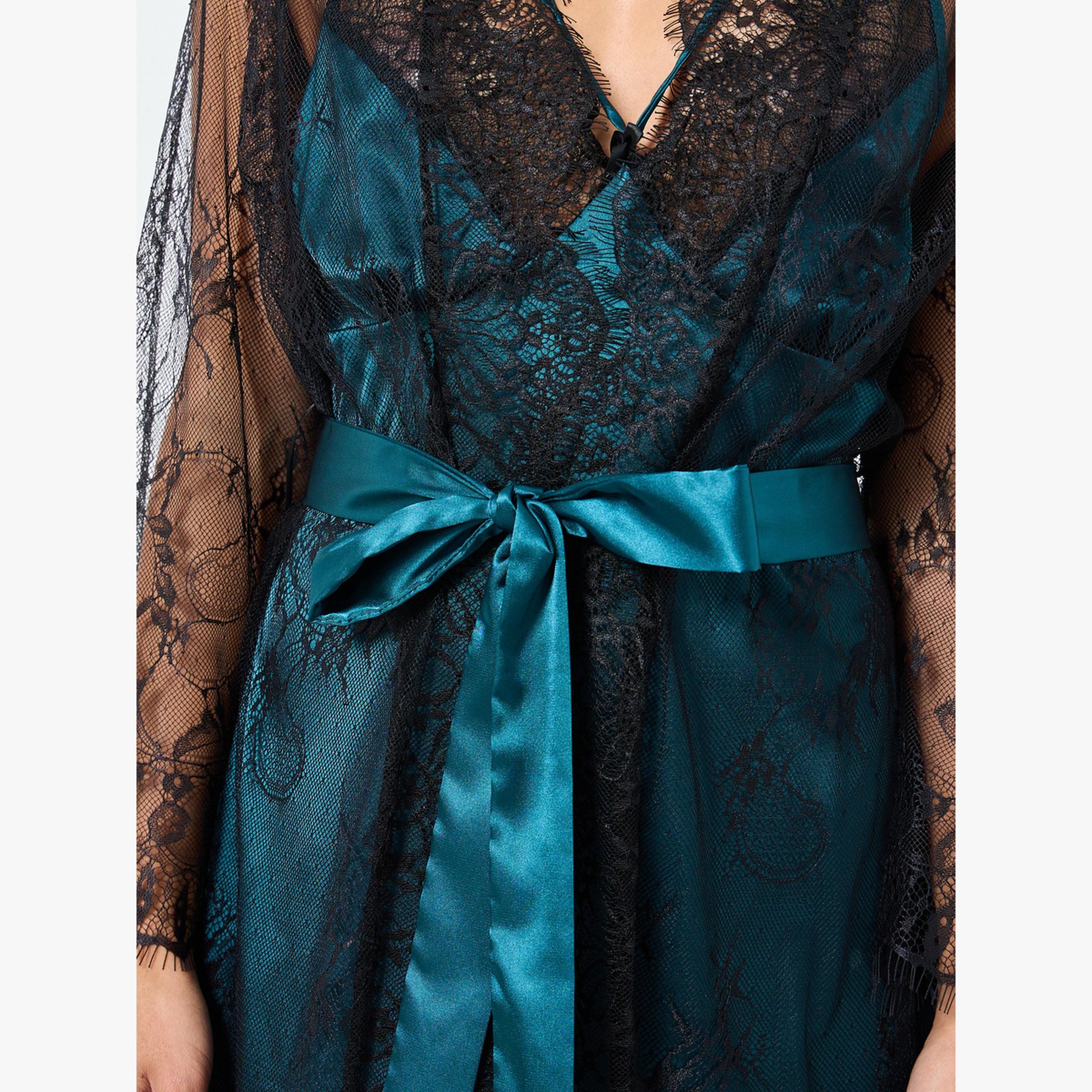 Take Two Lace Patchwork Satin Nightdress and Robe Set-women-clothing-nightwear-robes-image-6
