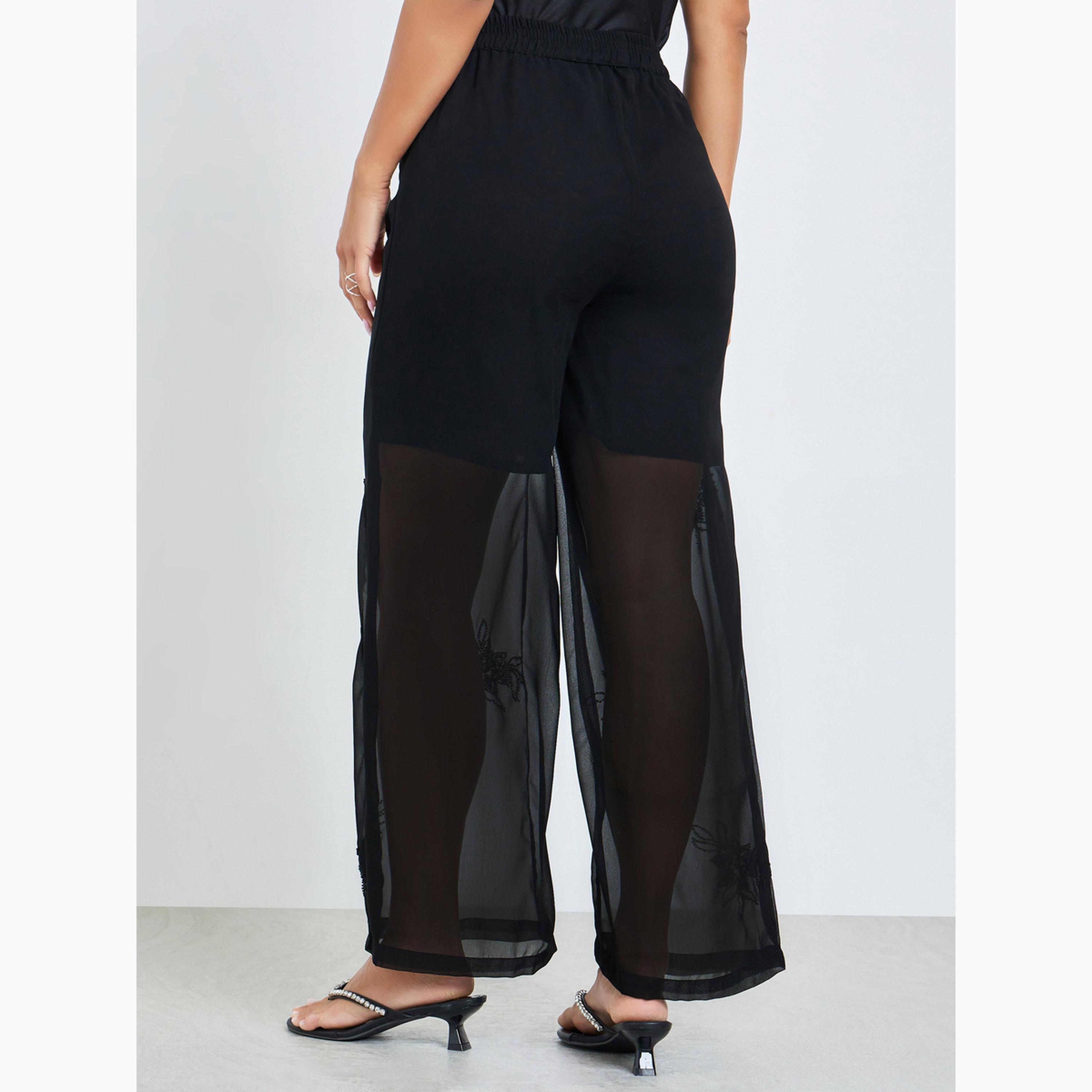 بنطال بأرجل واسعة شفاف ومزين-women-clothing-ethnicwear-bottoms-palazzos-image-4