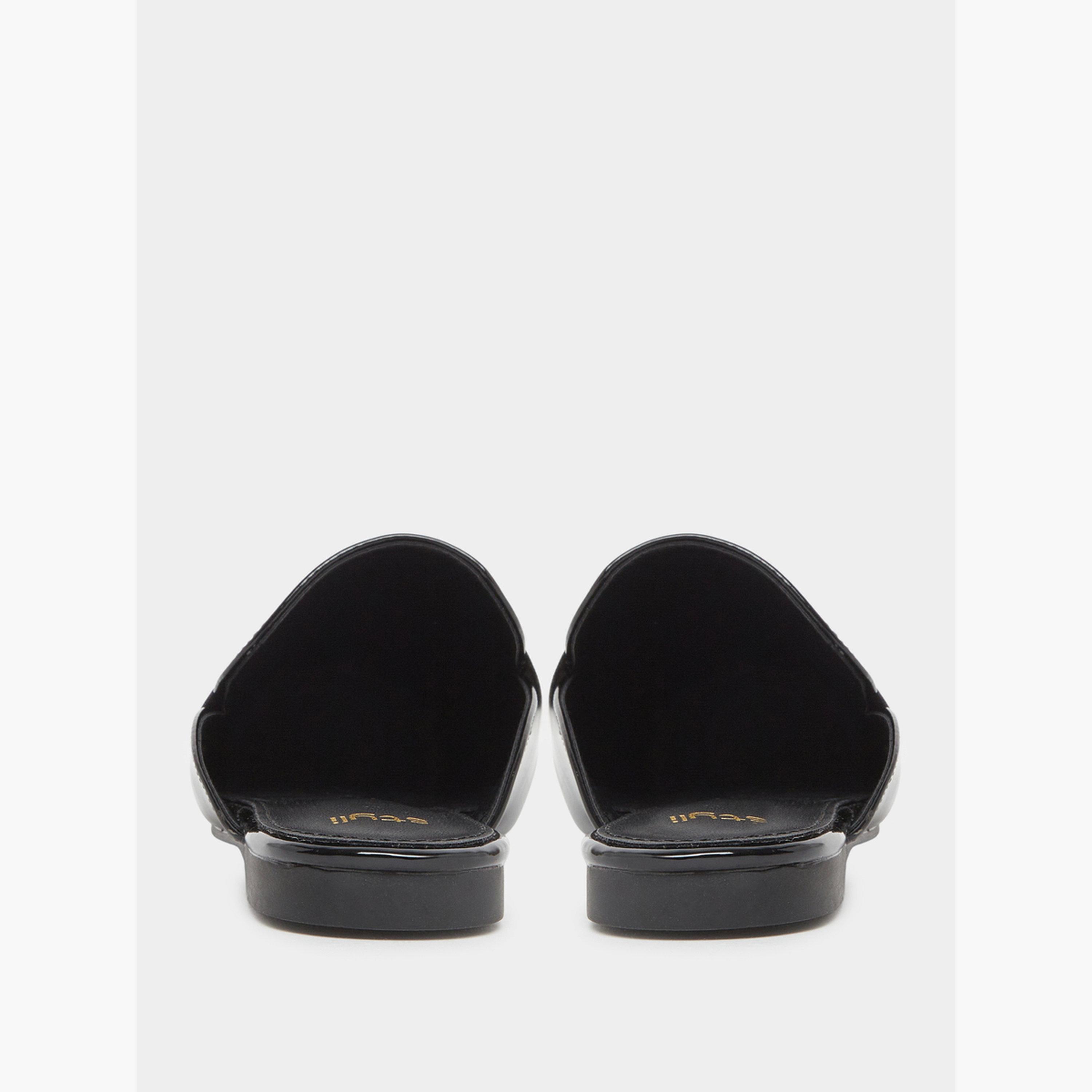 Styli Black Patent Leather Mules-women-shoes-flats-mules-image-4
