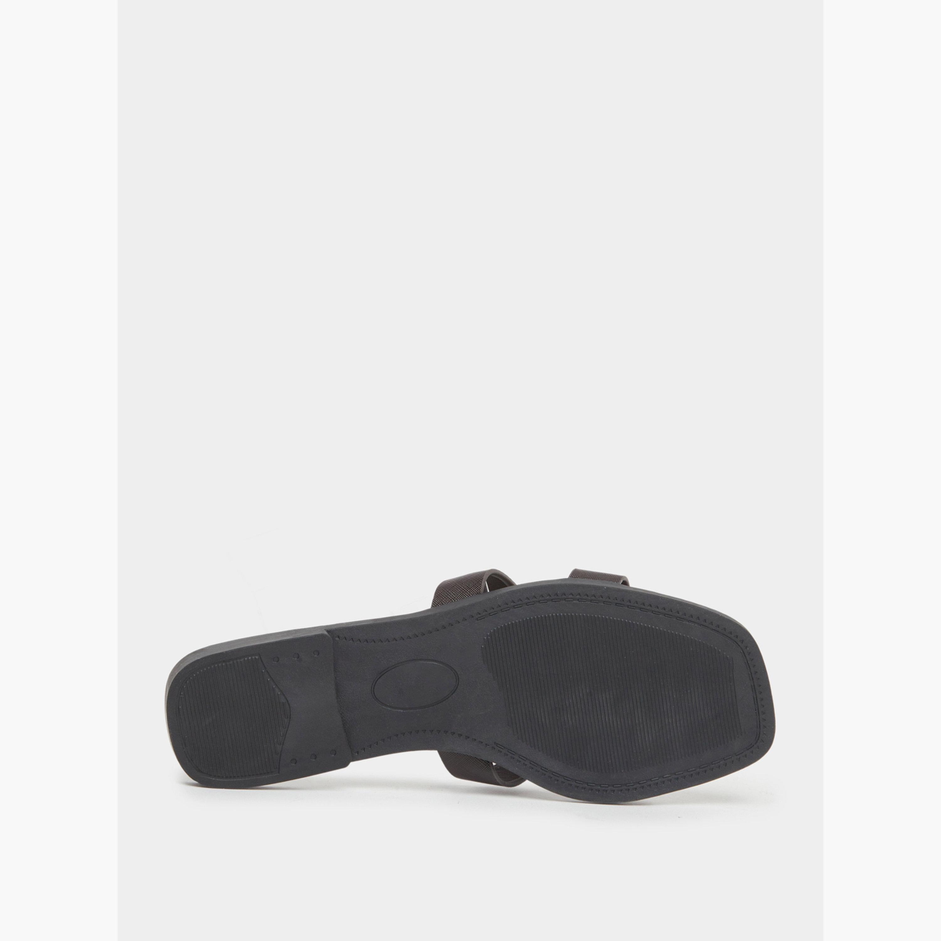 Styli Black Slip On Flat Sandals-women-shoes-flipflopsandslides-image-6