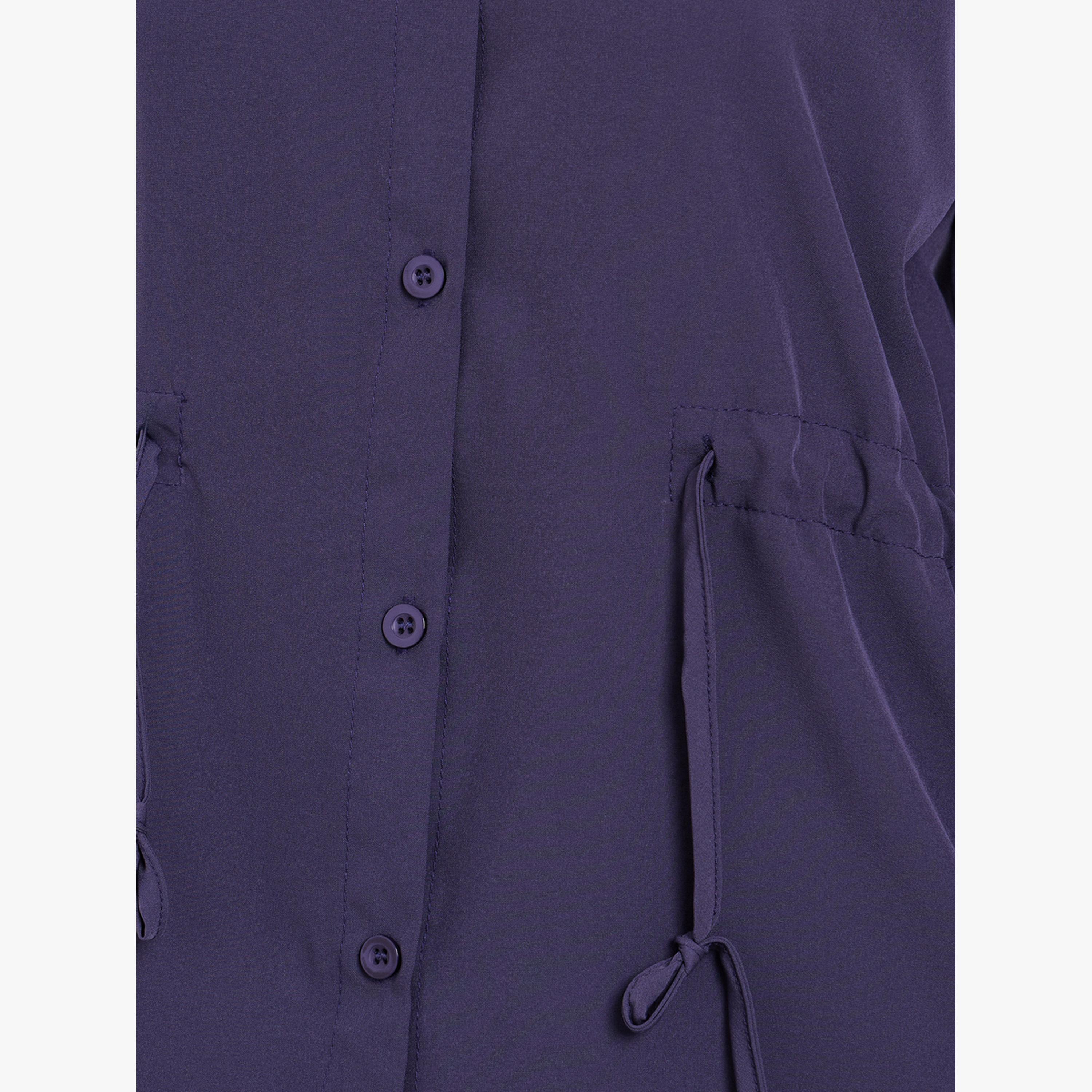 Styli Women Solid Drawstring Shirt and Pants Co-ords-women-clothing-coordsets-image-3