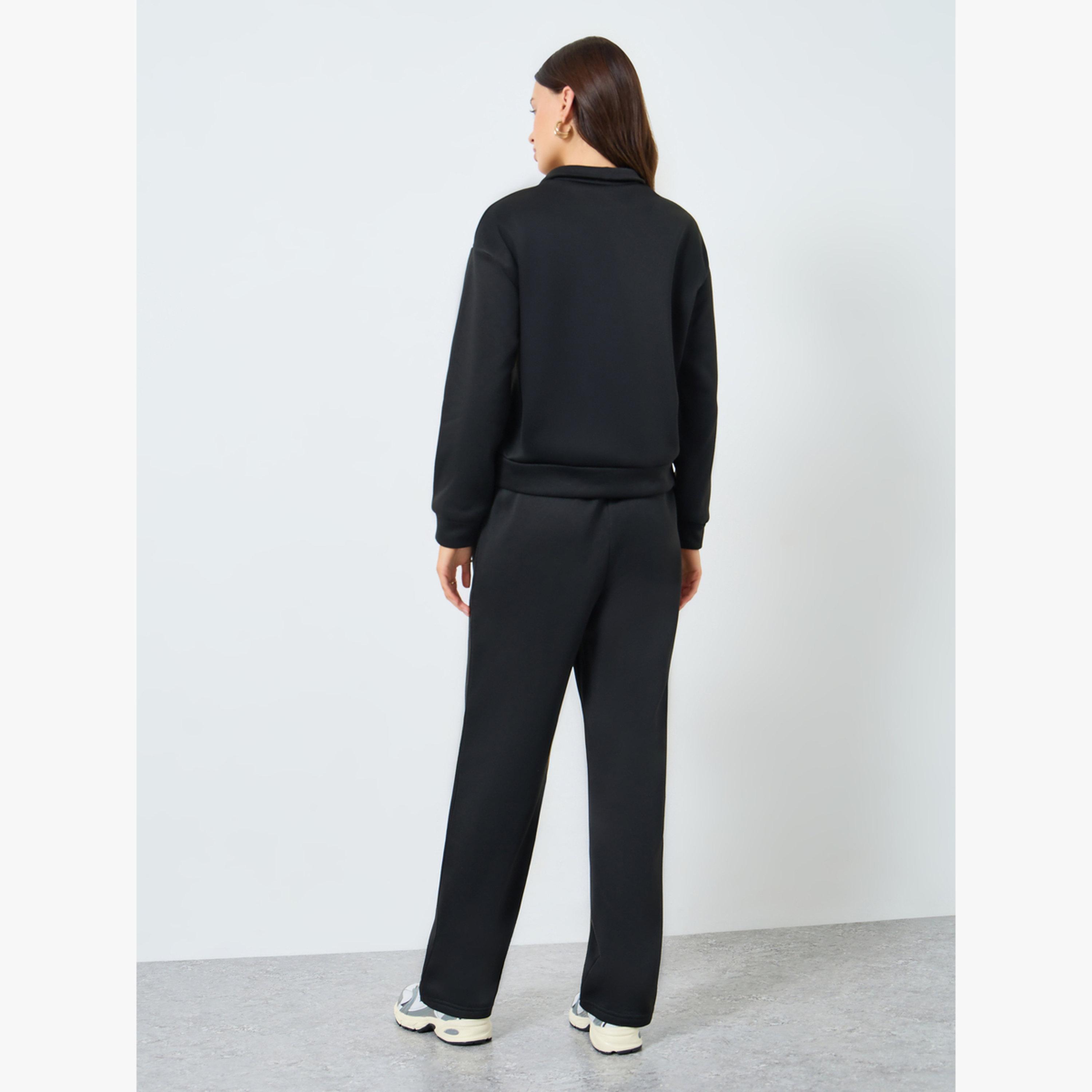 طقم منسق من سويت شيرت بأزرار وجوغر-women-clothing-coordsets-image-6
