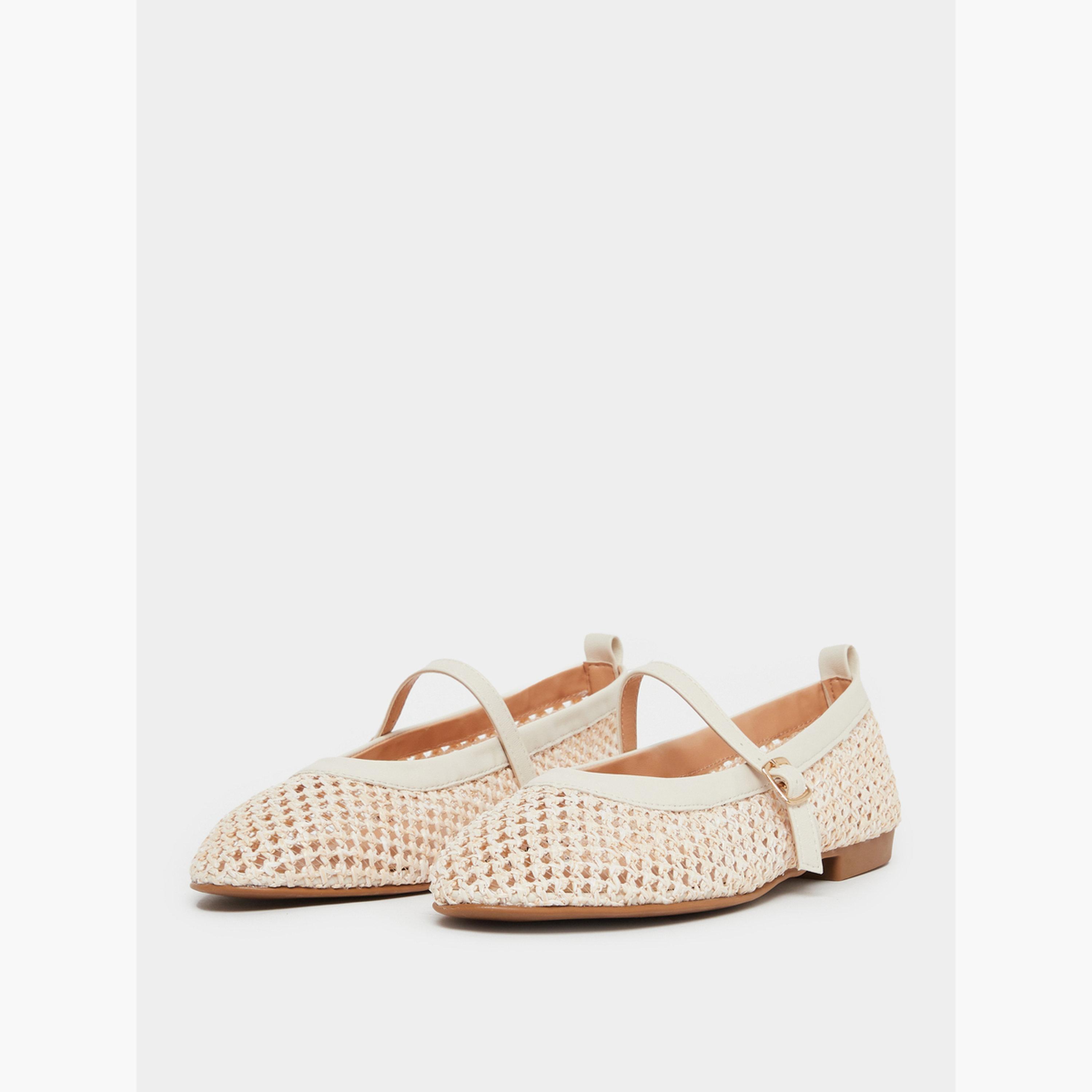 Styli Beige Woven Ballerina Flats-women-shoes-flats-loafers-image-1