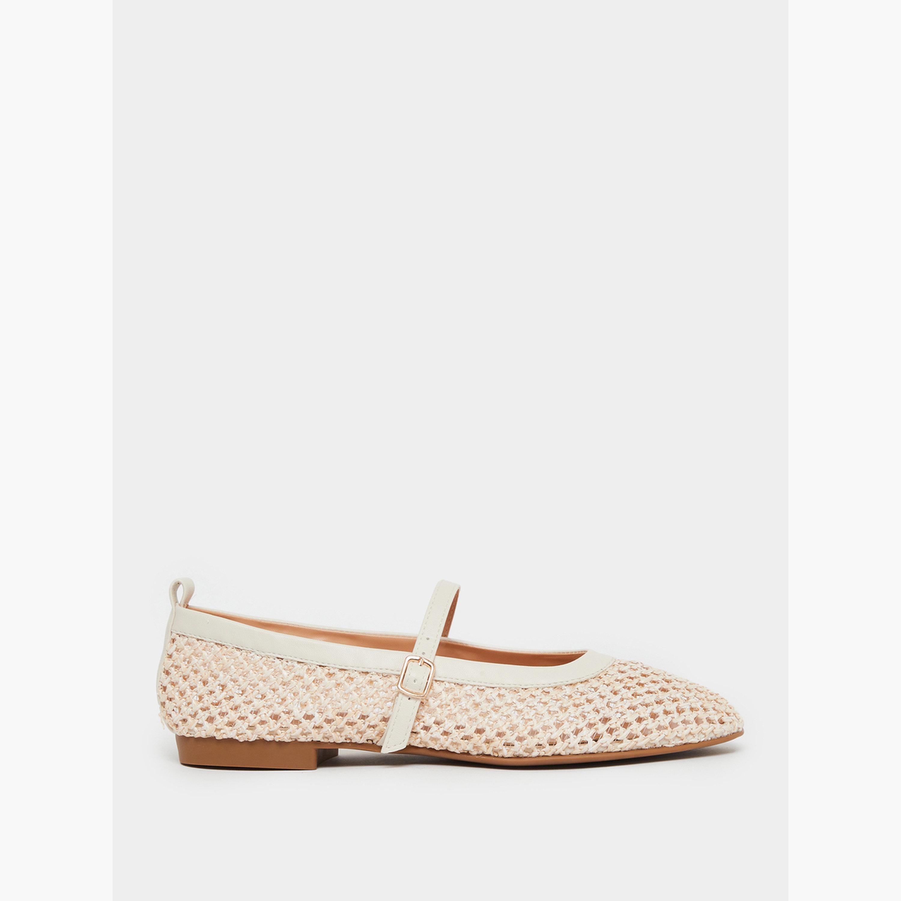 Styli Beige Woven Ballerina Flats-women-shoes-flats-loafers-image-2