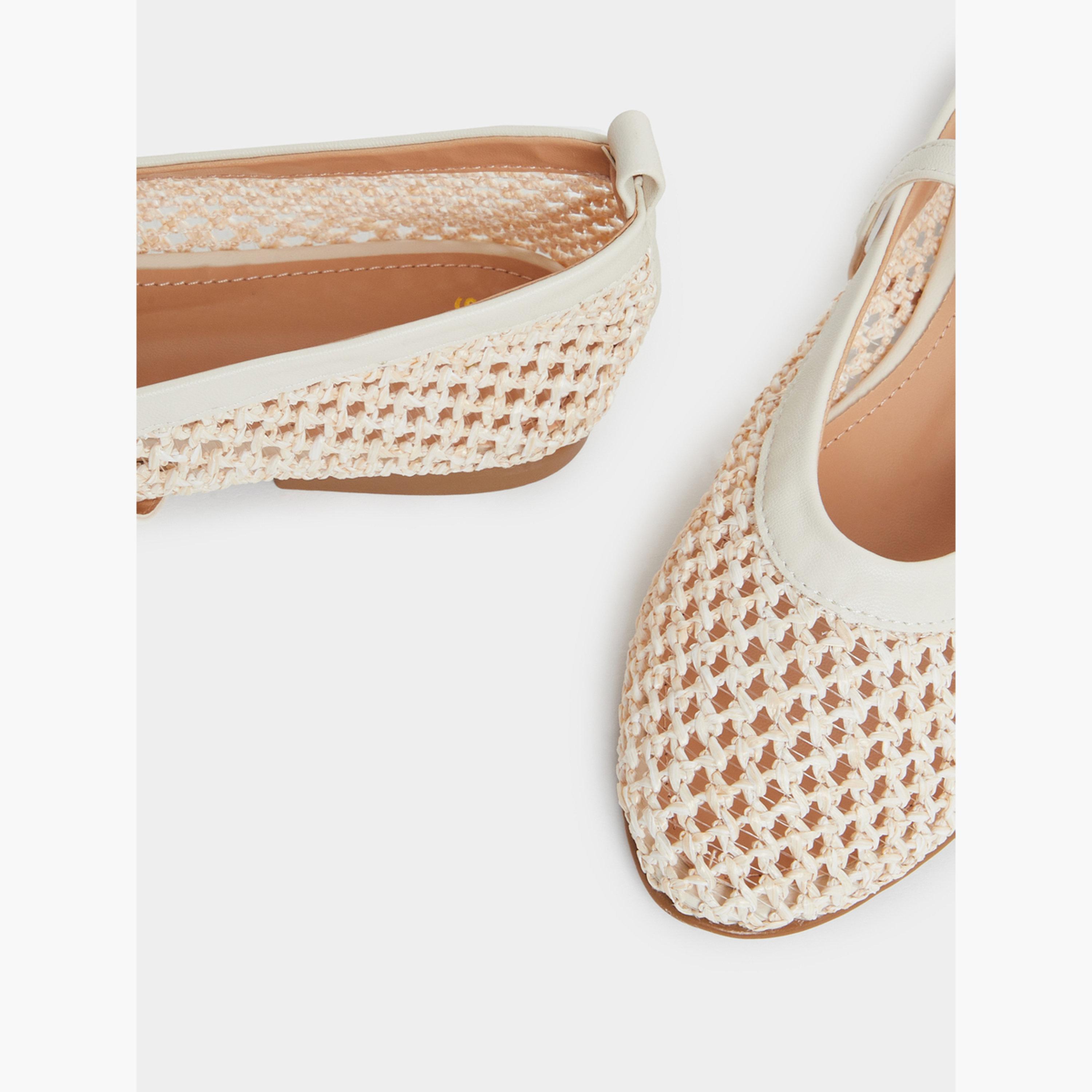 Styli Beige Woven Ballerina Flats-women-shoes-flats-loafers-image-3