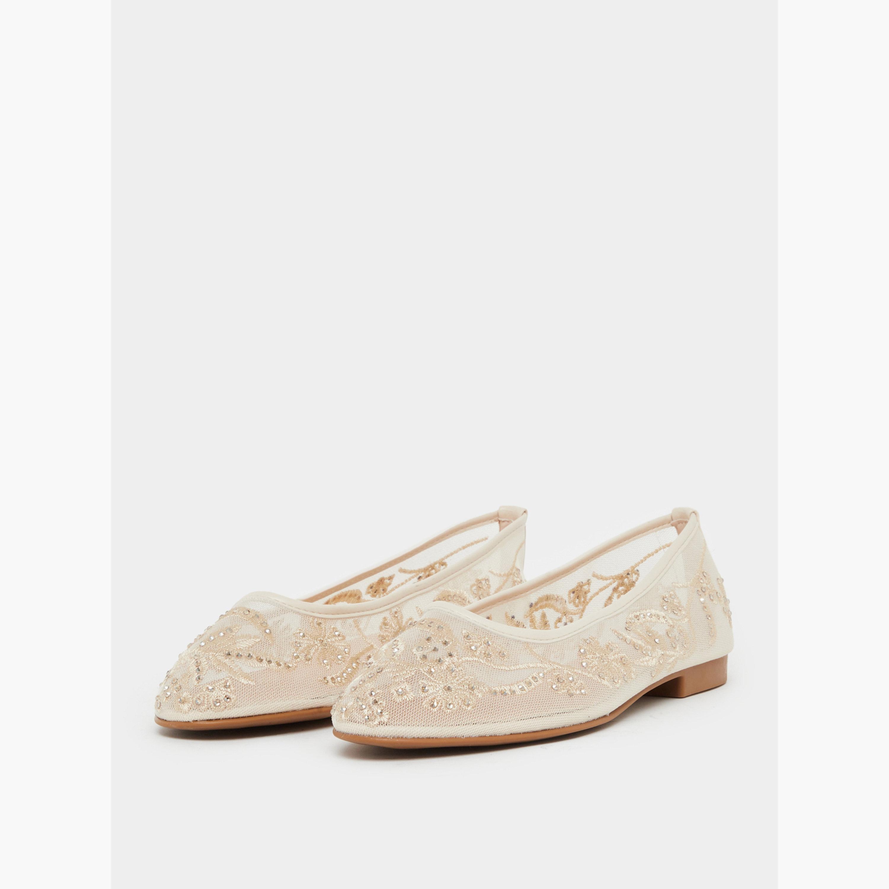 حذاء باليرينا شبكي ومزين-women-shoes-flats-ballerinas-image-1