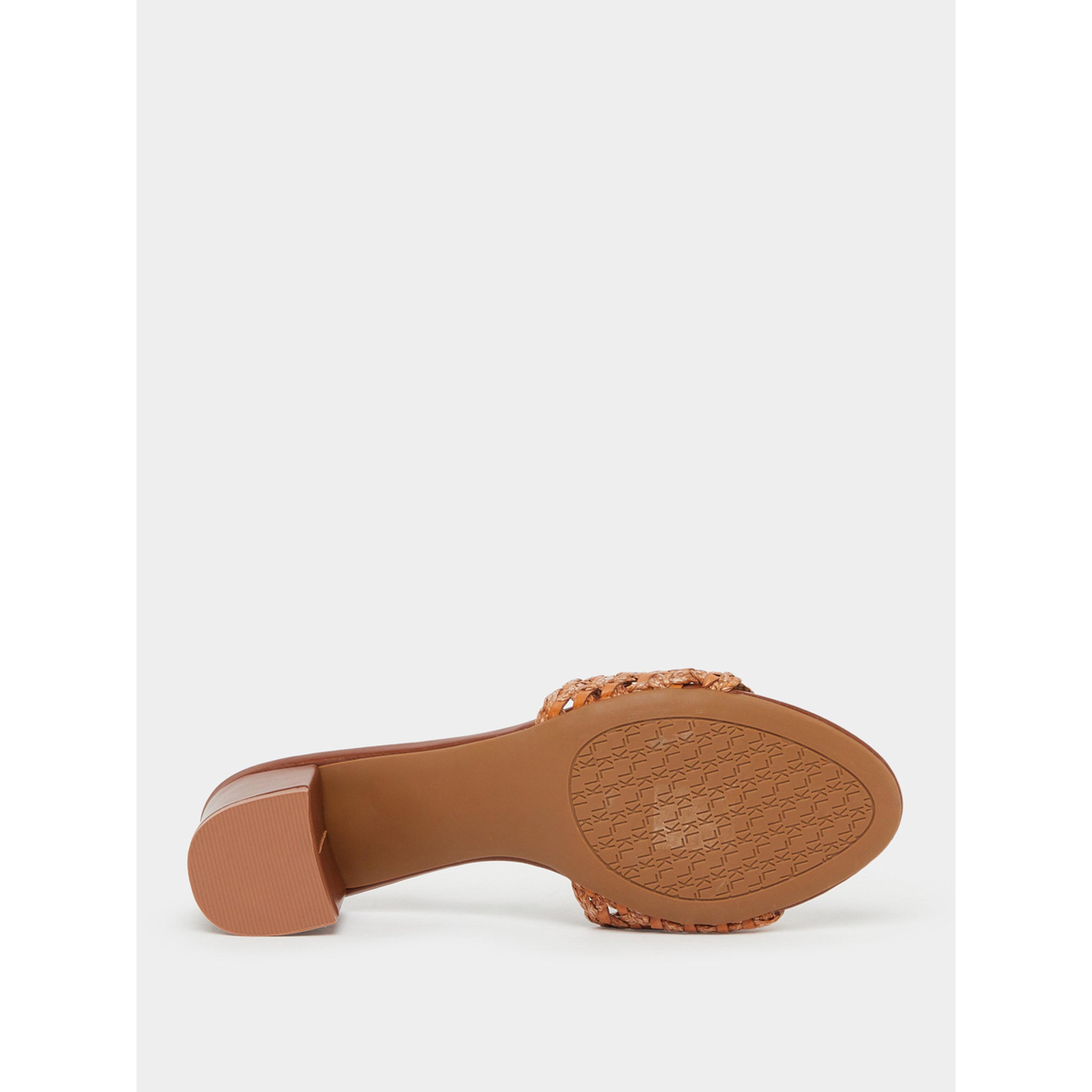 Styli Brown Woven Strap Low Heel Sandals-women-shoes-heels-image-6