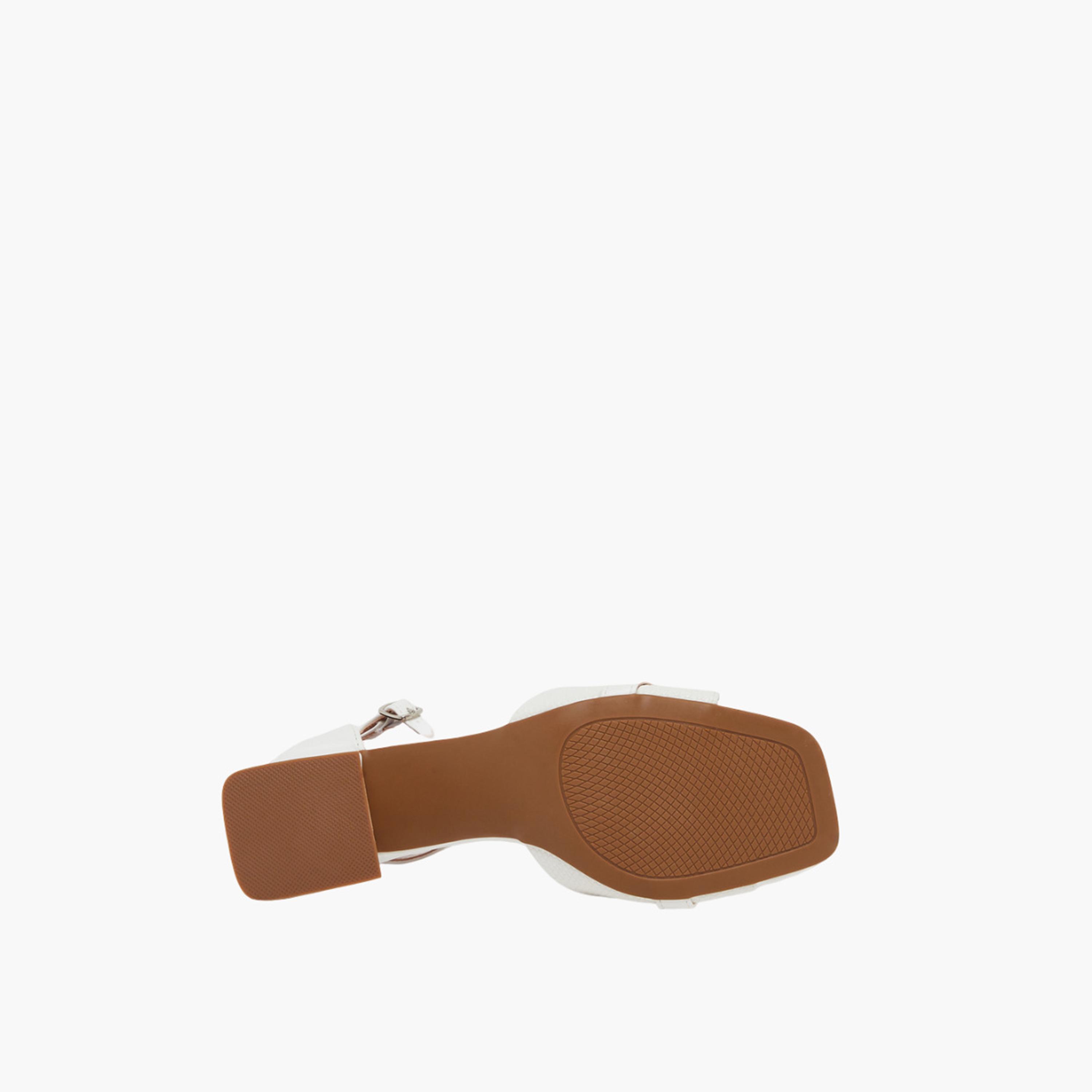 Styli White Ankle Strap Low Heel Sandals-women-shoes-sandals-heeled-image-6