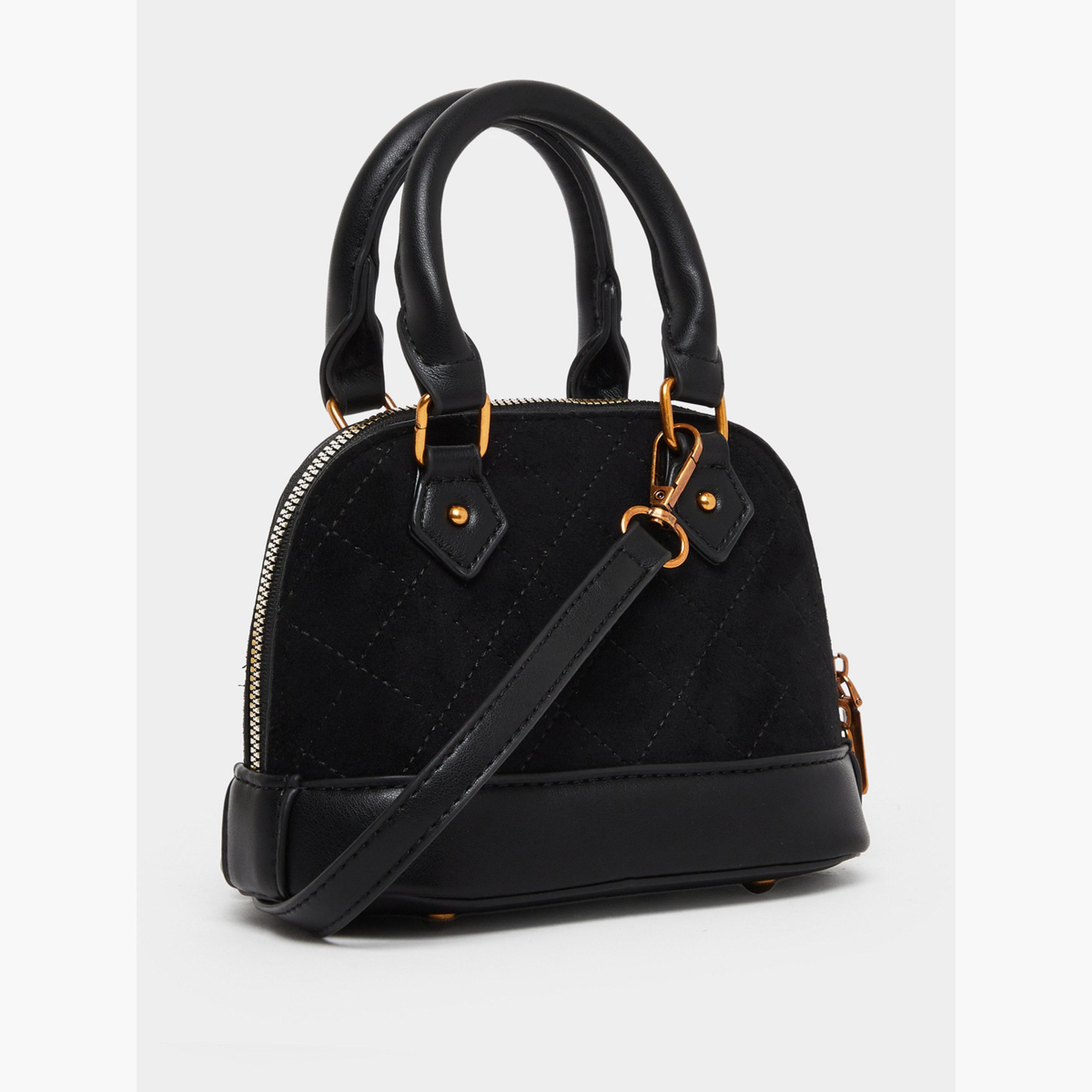 Styli Black Quilted Dome Handbag-women-bagsandwallets-handbags-image-1