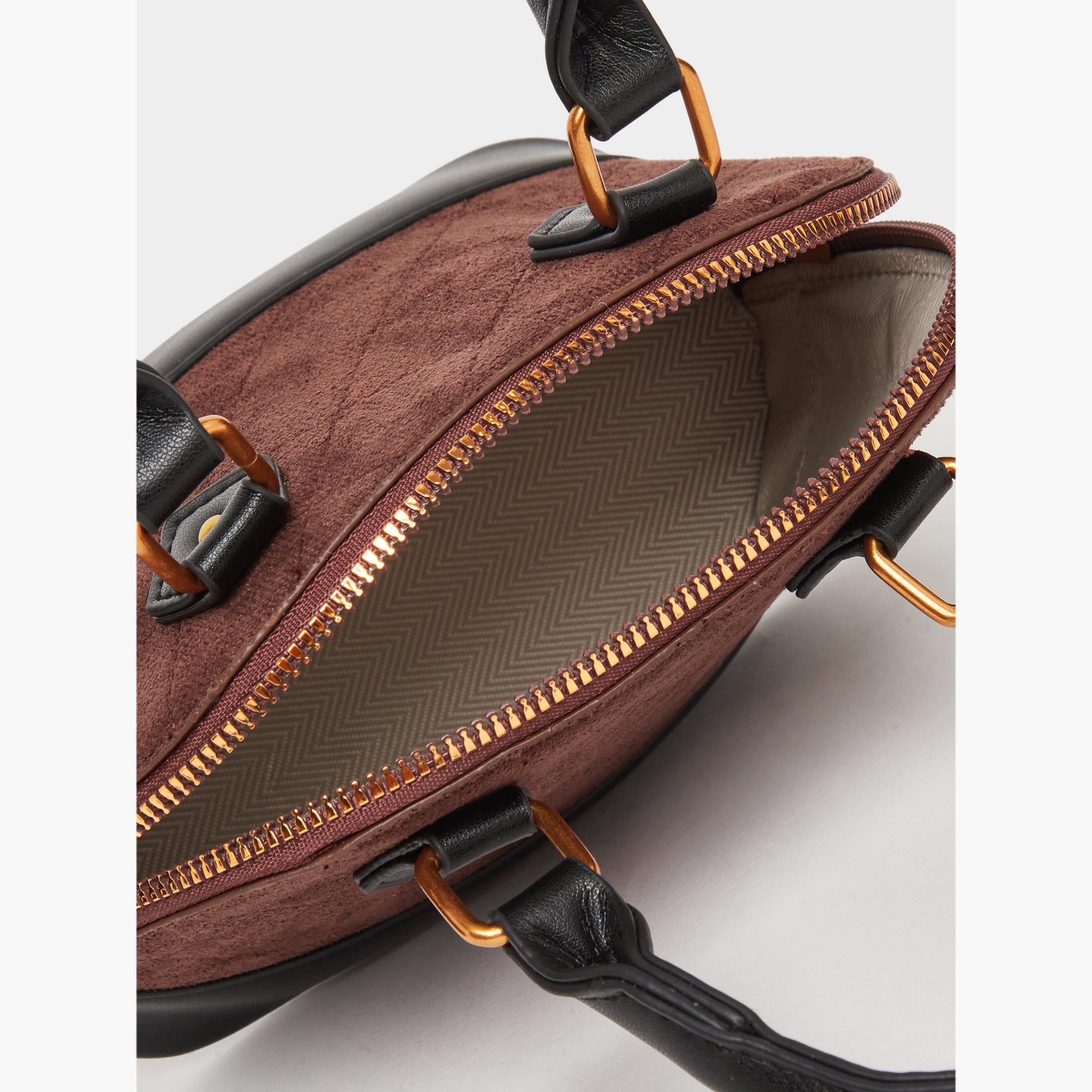 Styli Coffee Brown Quilted Dome Handbag-women-bagsandwallets-handbags-image-6