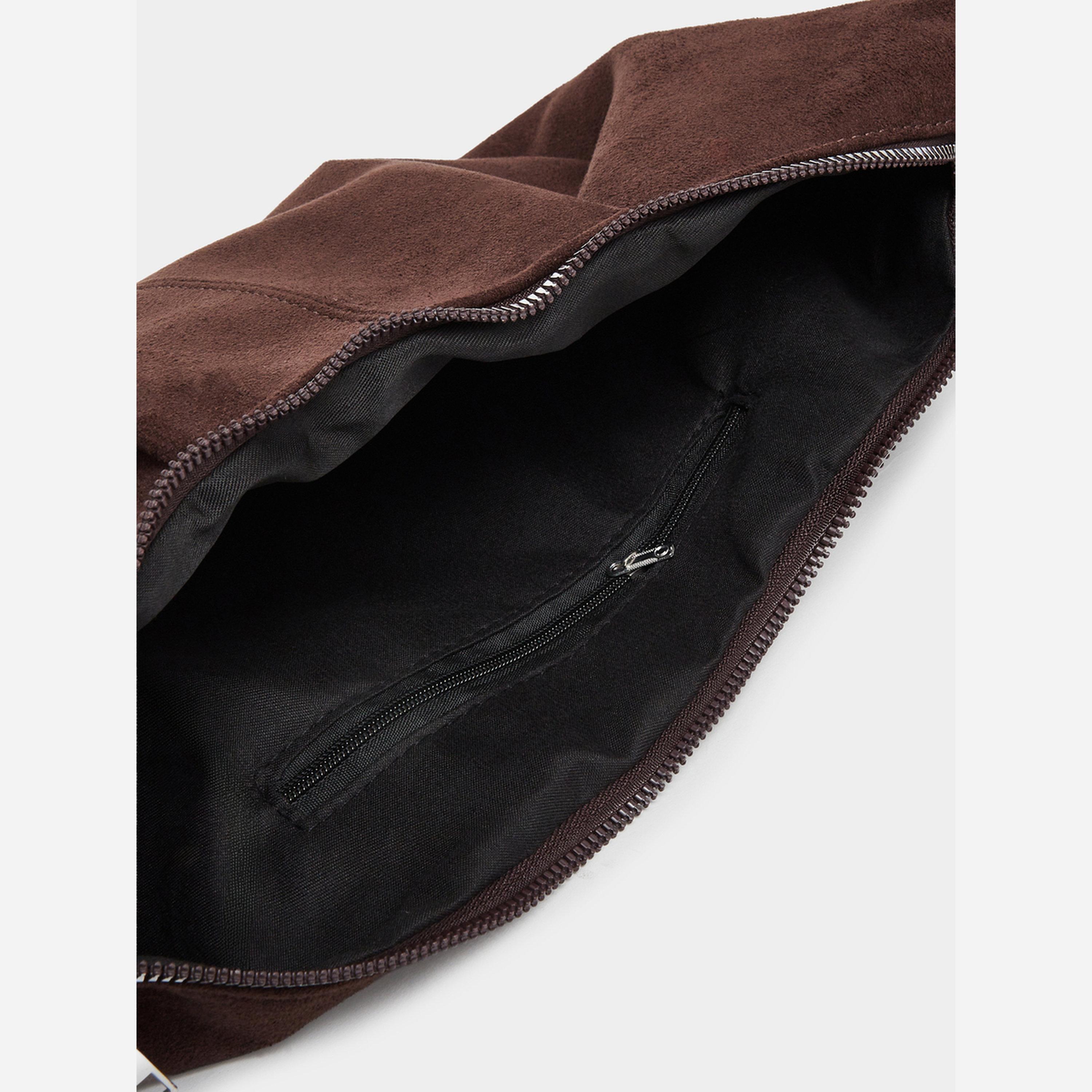 ستايلي - شنطة كتف جلد للنساء لون بني على شكل نصف قمر-women-bagsandwallets-handbags-image-3