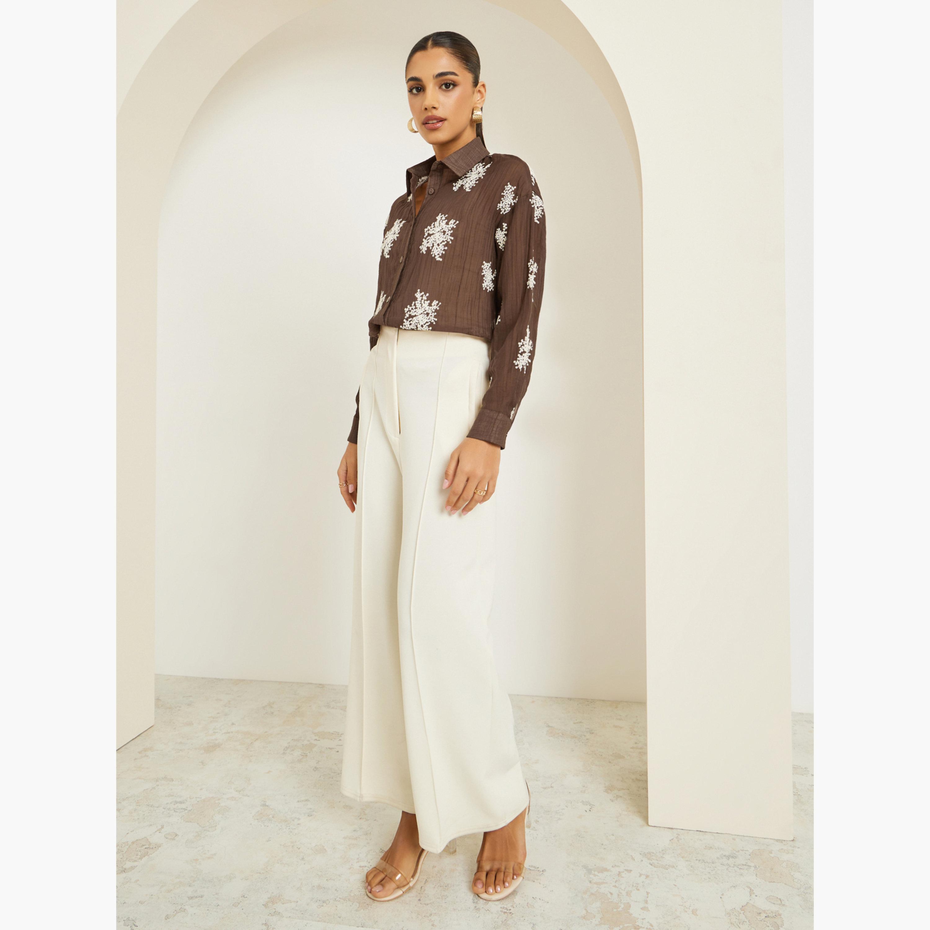 بلوزة بأكمام طويلة وتفاصيل مُطرّزة-women-clothing-shirtsandblouses-shirts-image-2