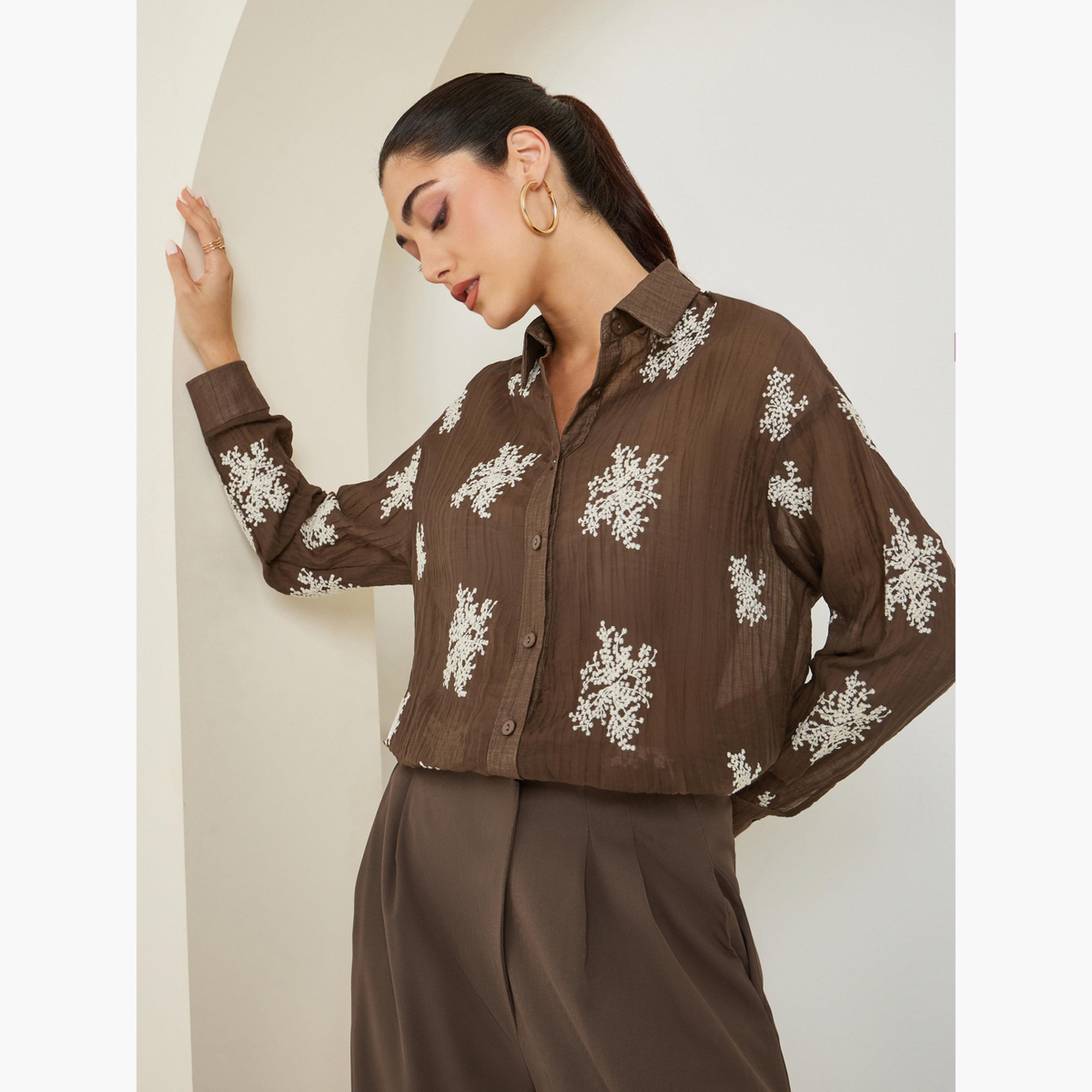بلوزة بأكمام طويلة وتفاصيل مُطرّزة-women-clothing-shirtsandblouses-shirts-image-3