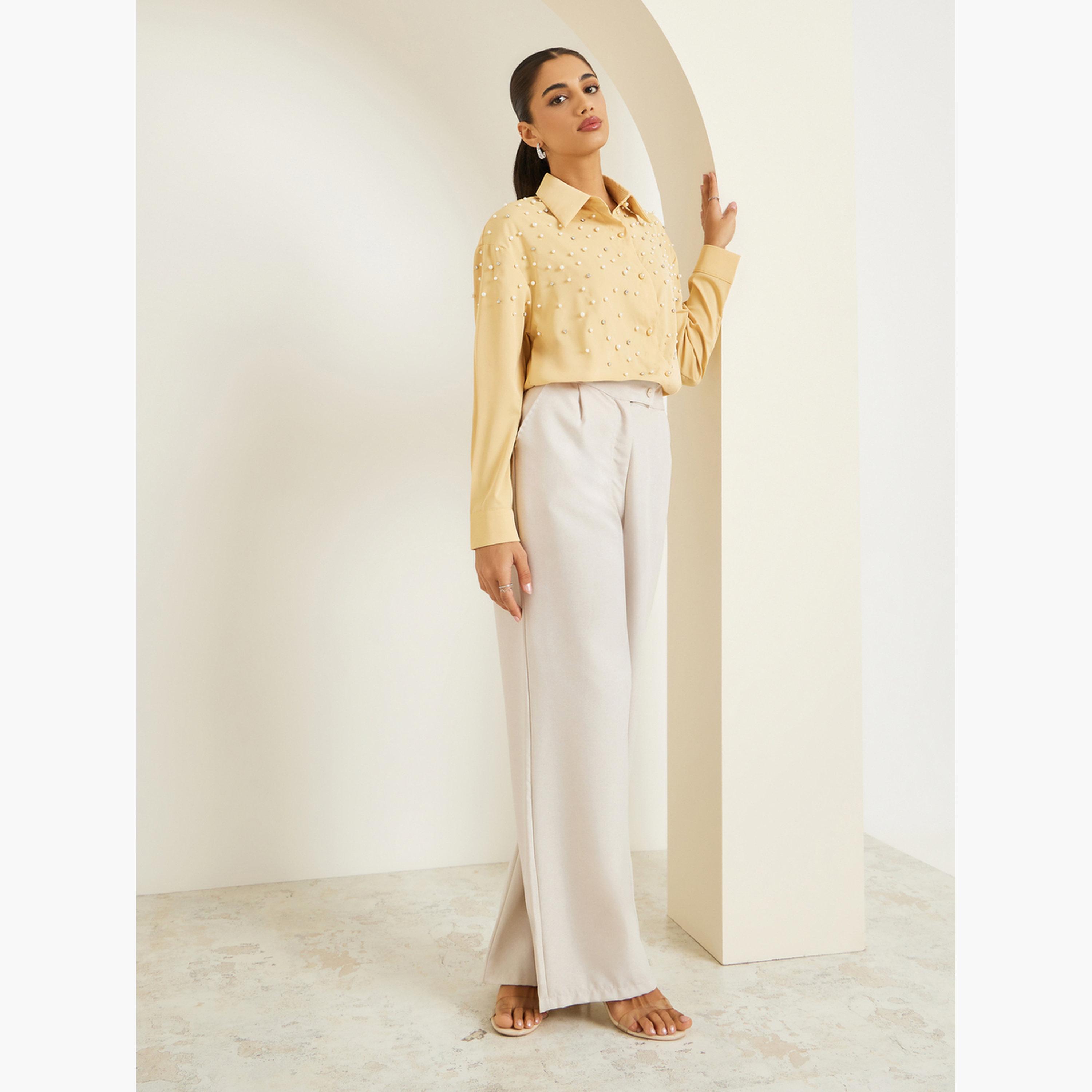 بلوزة بأكمام طويلة مرصعة بحجر الراين-women-clothing-shirtsandblouses-shirts-image-2