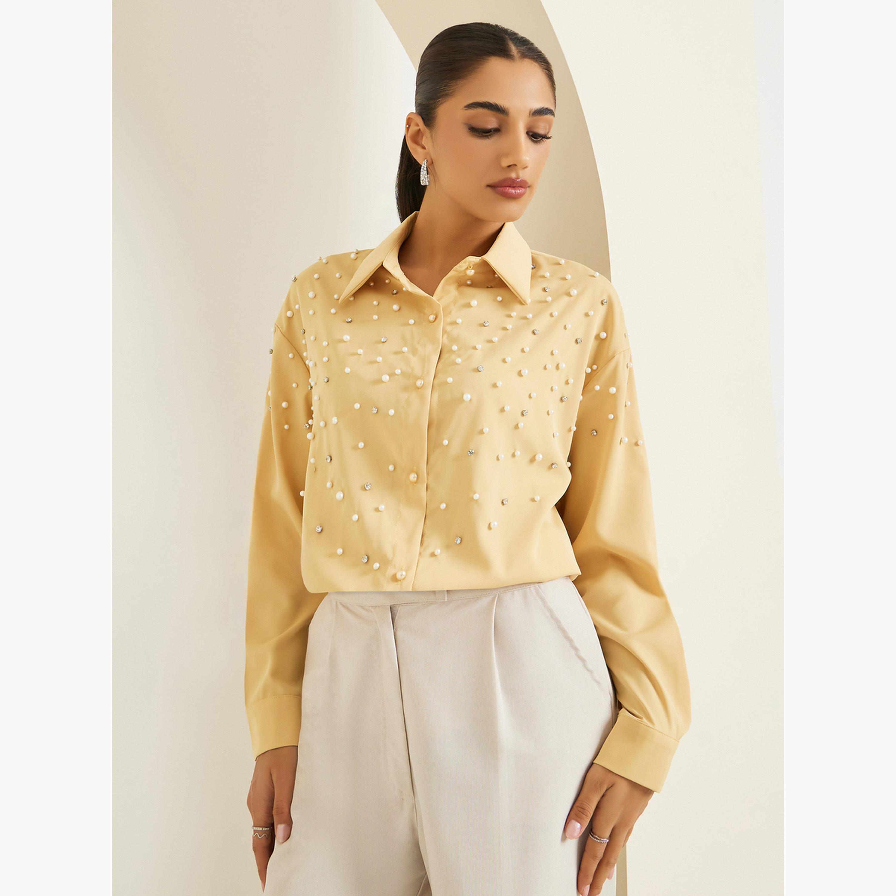 بلوزة بأكمام طويلة مرصعة بحجر الراين-women-clothing-shirtsandblouses-shirts-image-3