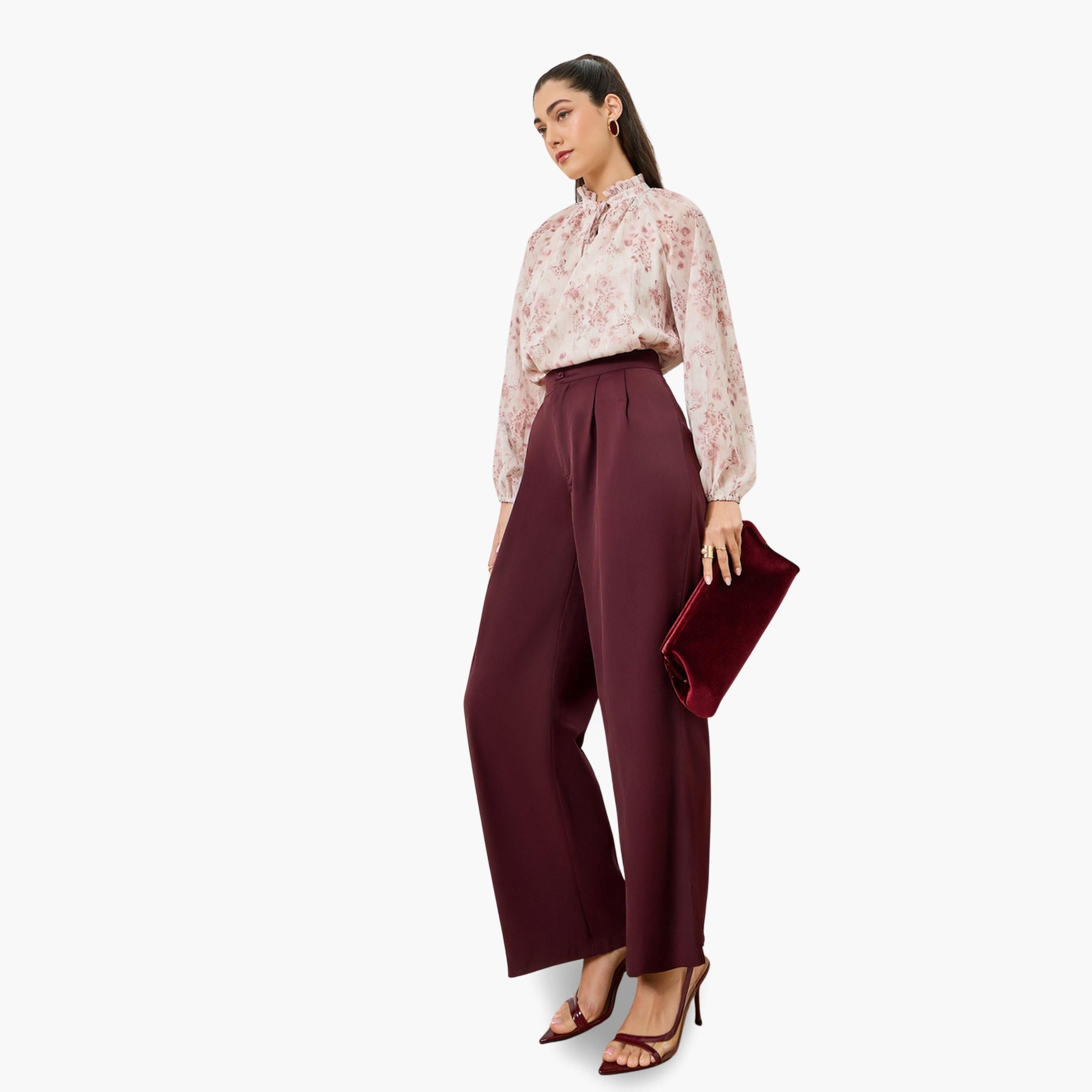 Styli Women Pink Floral Print Tie Neck Blouse-women-clothing-shirtsandblouses-blouses-image-2