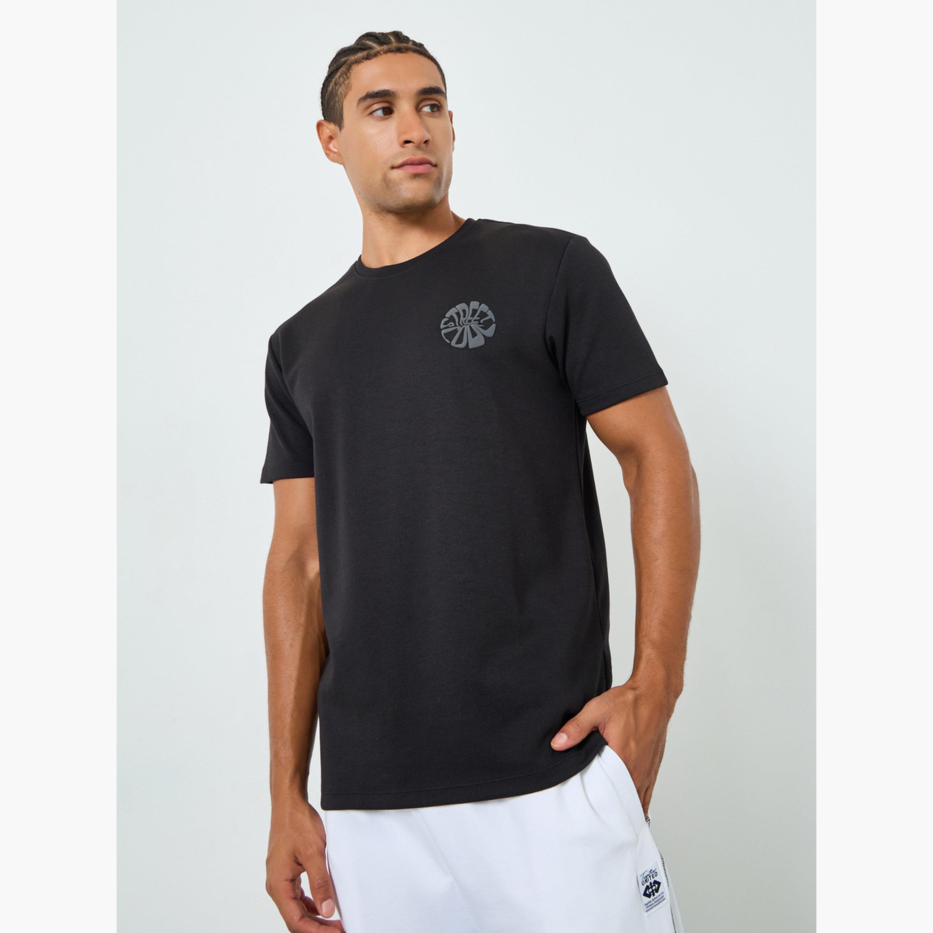 Styli Men Black Graphic Print Crew Neck T-Shirt-men-clothing-tshirtsandpolos-tshirts-image-1