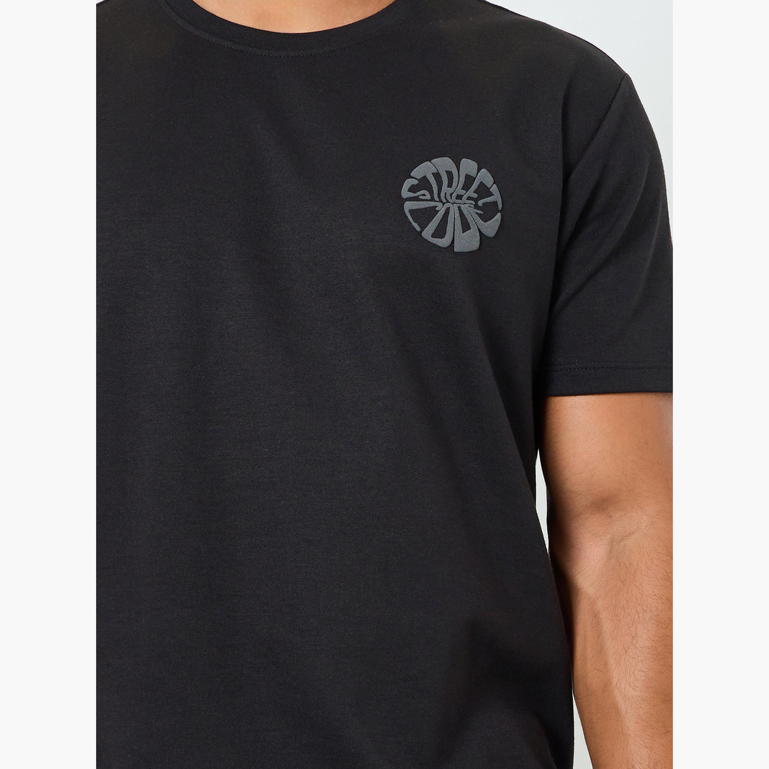 Styli Men Black Graphic Print Crew Neck T-Shirt-men-clothing-tshirtsandpolos-tshirts-image-4