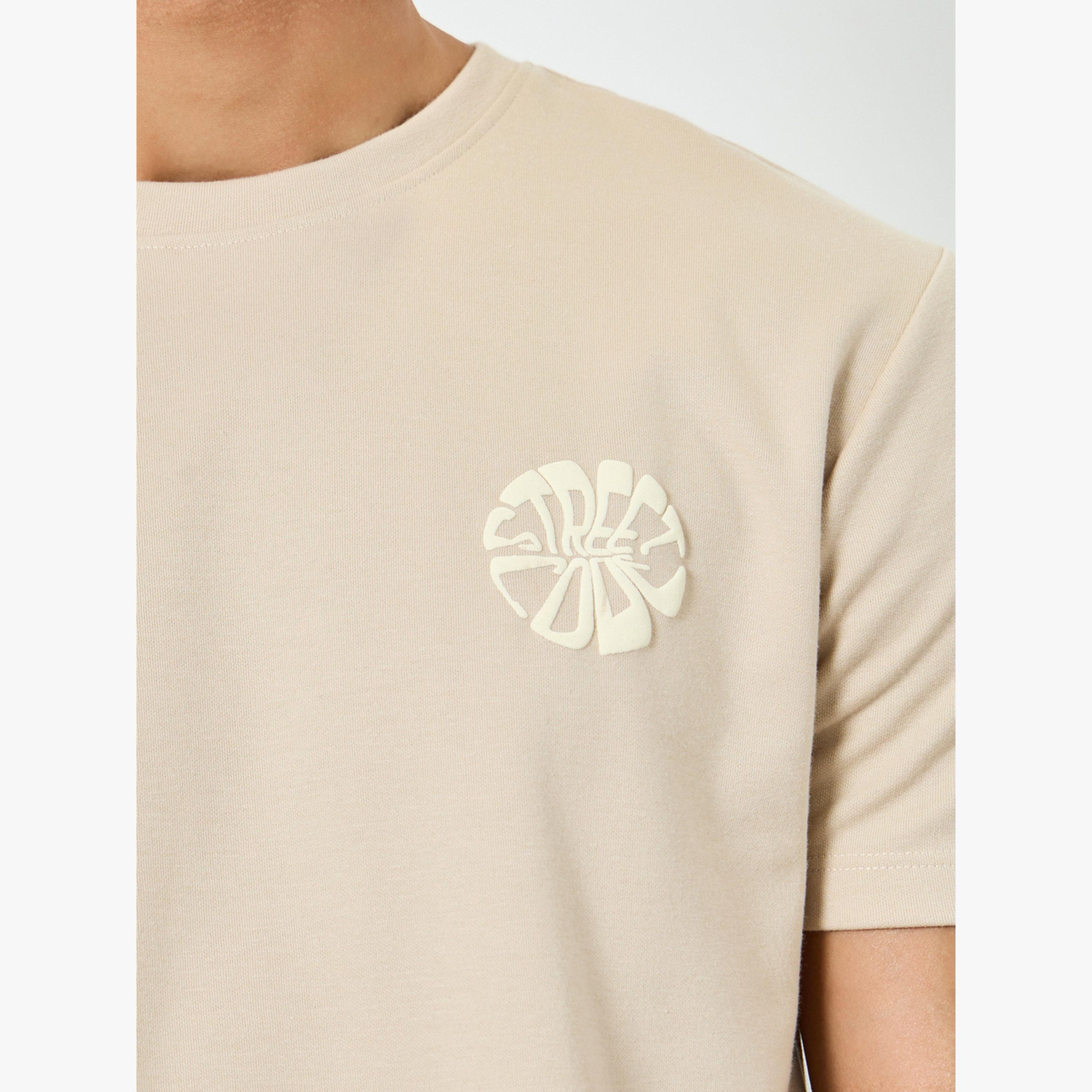 Styli Men Beige Graphic Print Crew Neck T-Shirt-men-clothing-tshirtsandpolos-tshirts-image-4