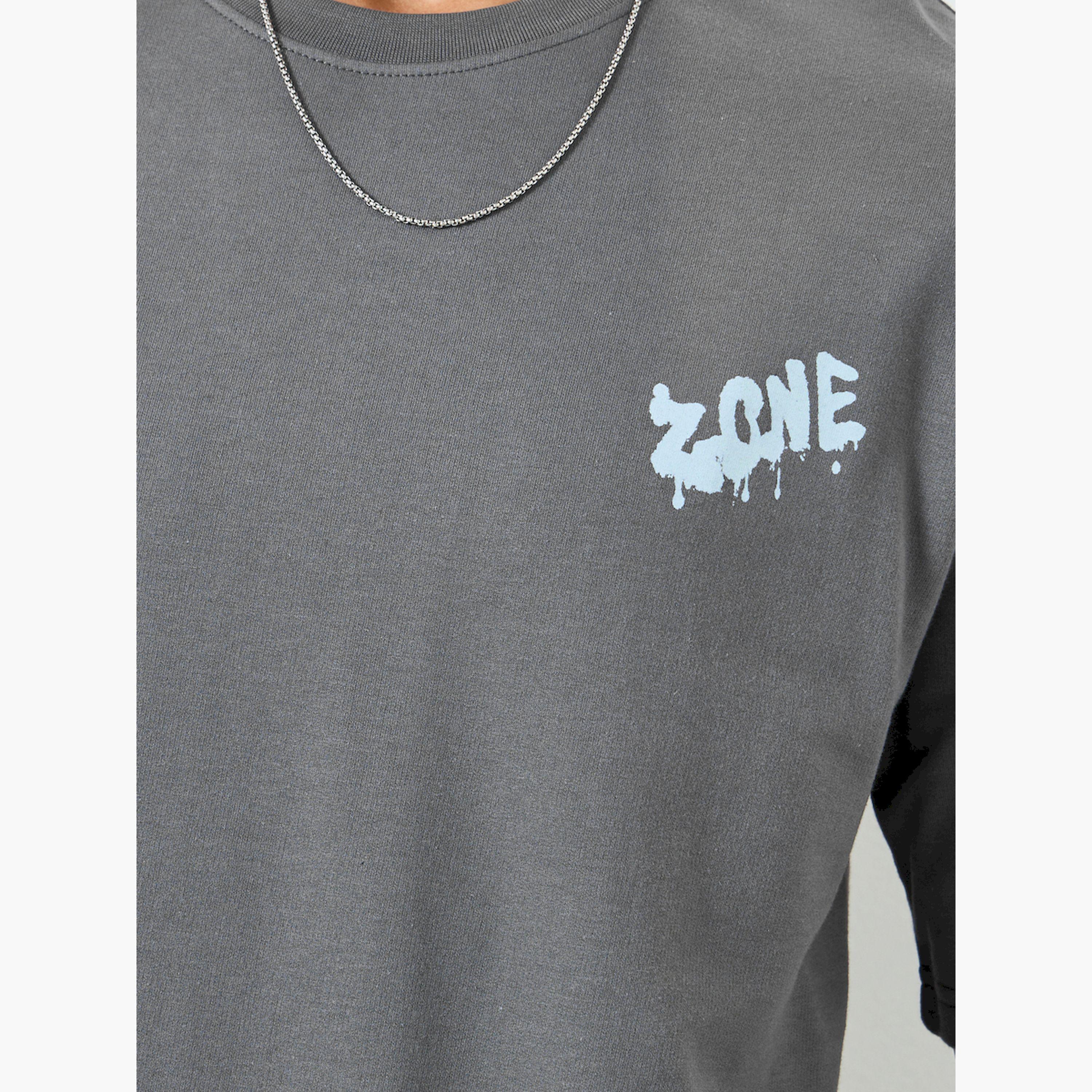 Styli Men Grey Graphic Print Oversized T-Shirt-men-clothing-tshirtsandpolos-tshirts-image-4