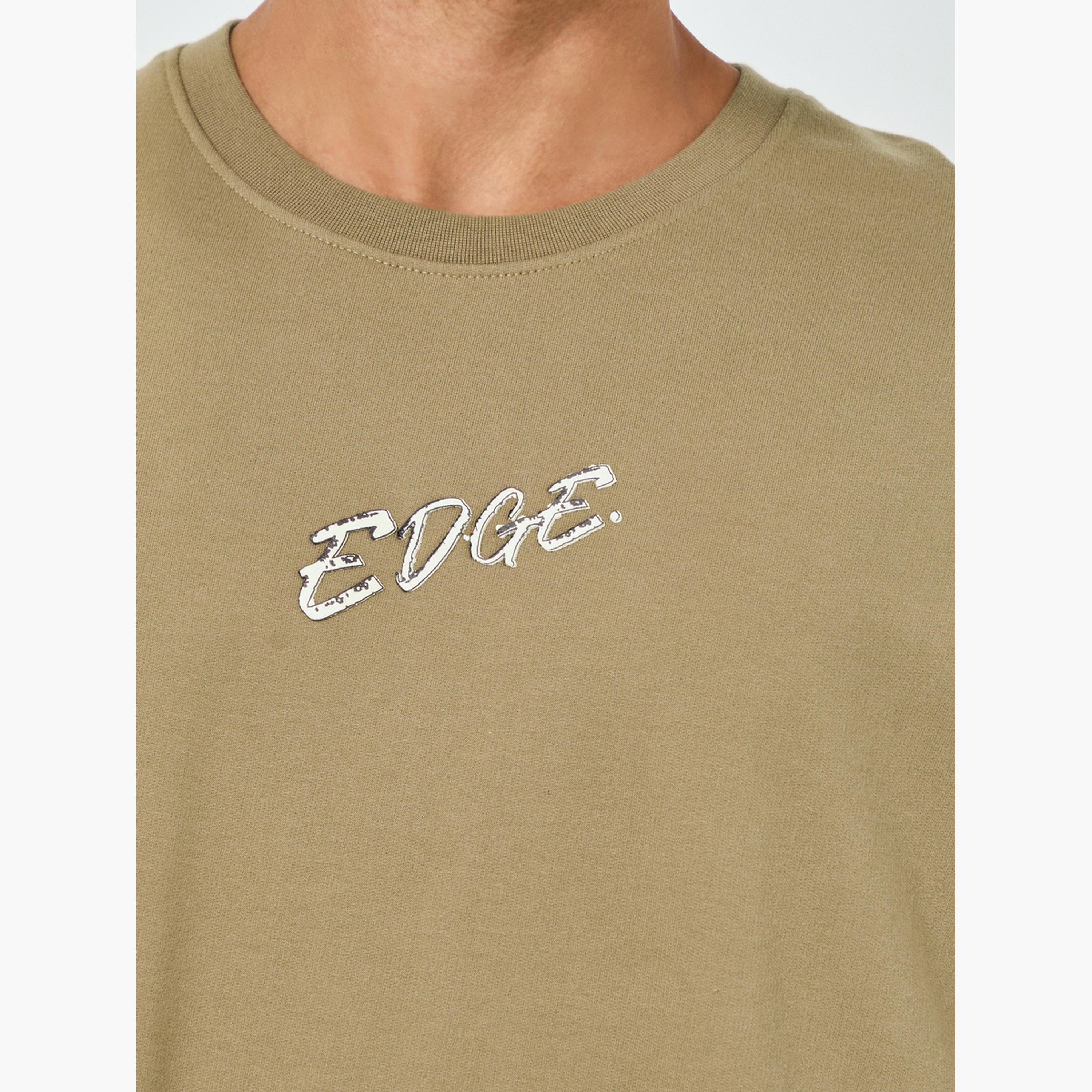 Styli Men Khaki Graphic Print Boxy Fit T-Shirt-men-clothing-tshirtsandpolos-tshirts-image-4