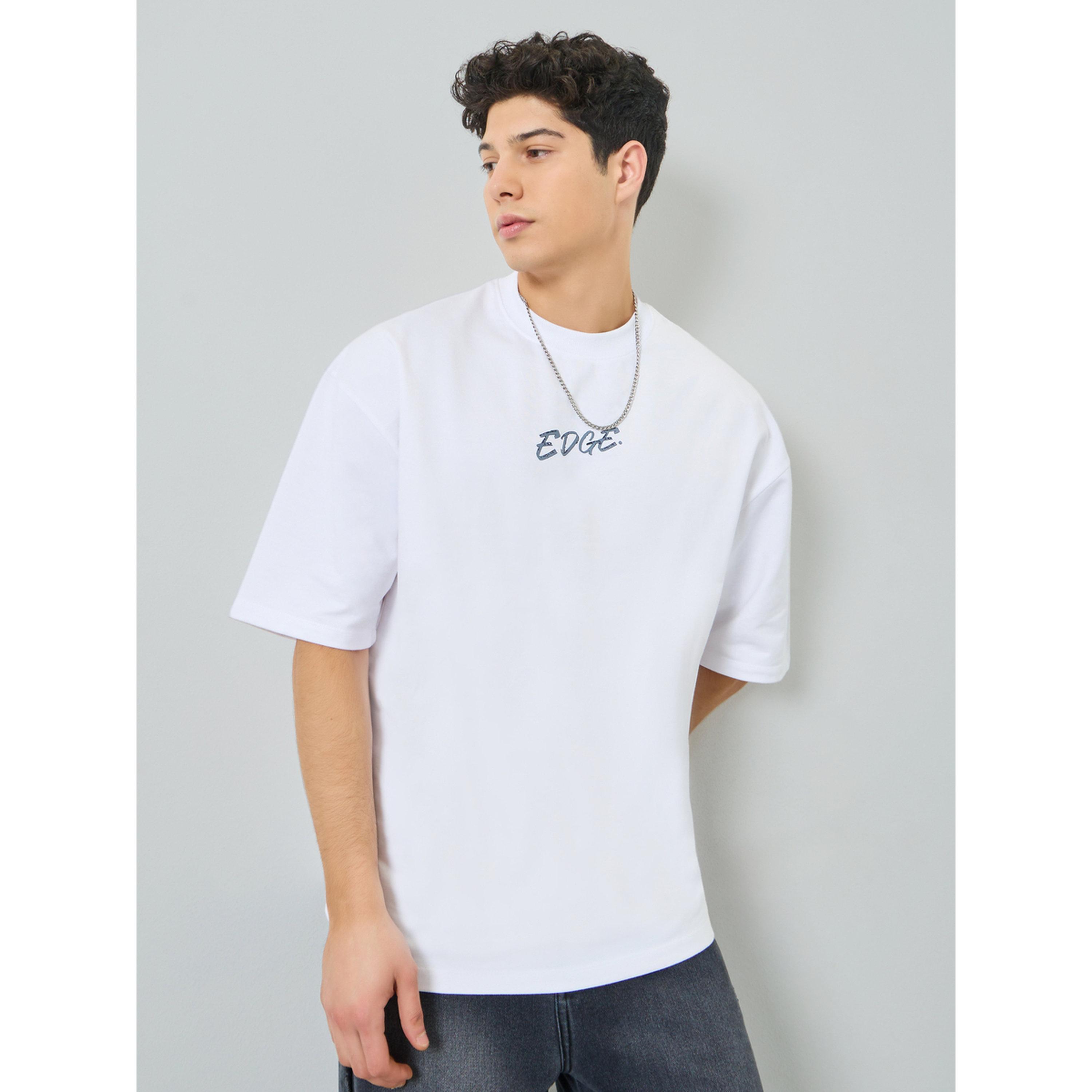 Styli Men White Graphic Print Crew Neck T-Shirt-men-clothing-tshirtsandpolos-tshirts-image-1