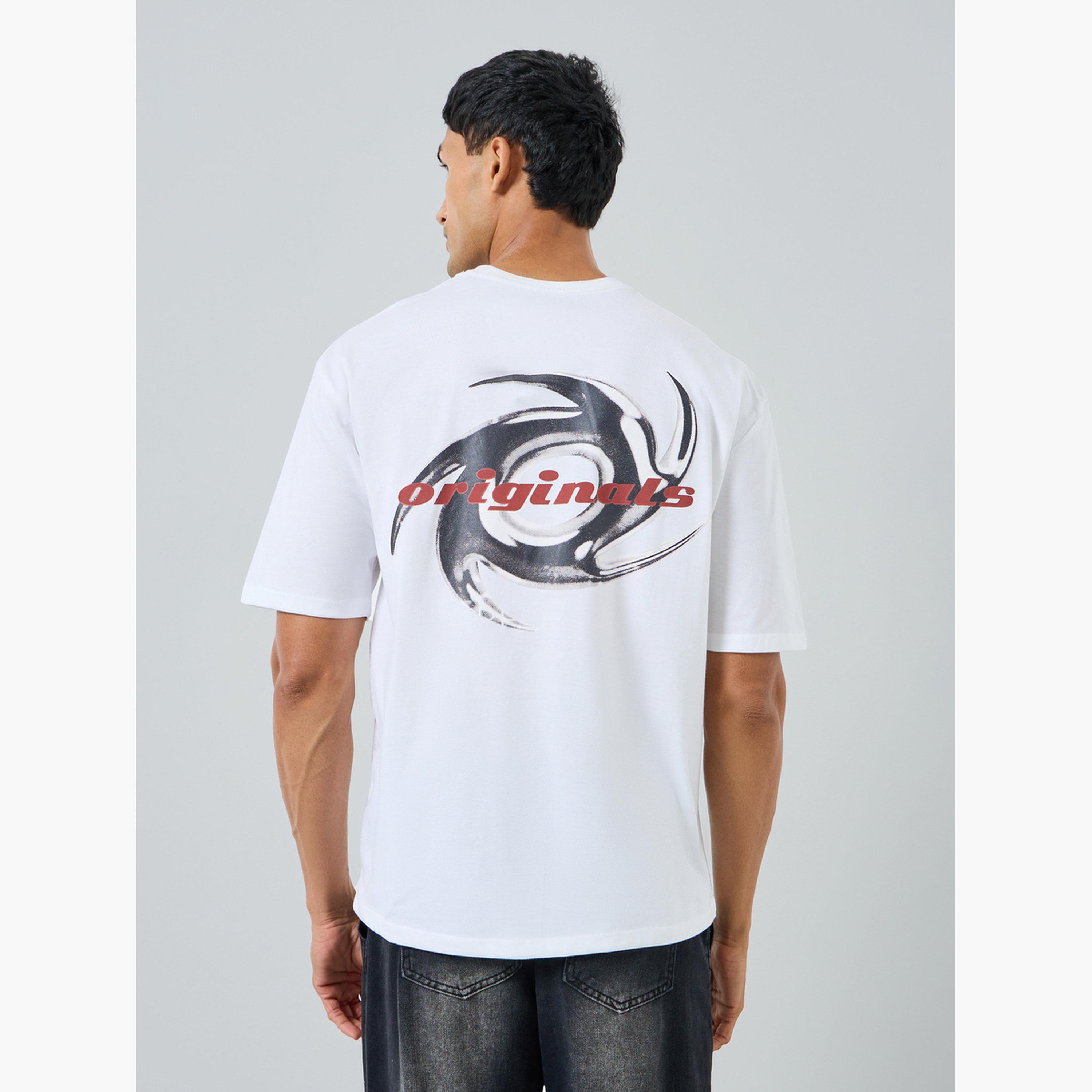 Styli Men White Graphic Print Oversized T-Shirt-men-clothing-tshirtsandpolos-tshirts-image-5