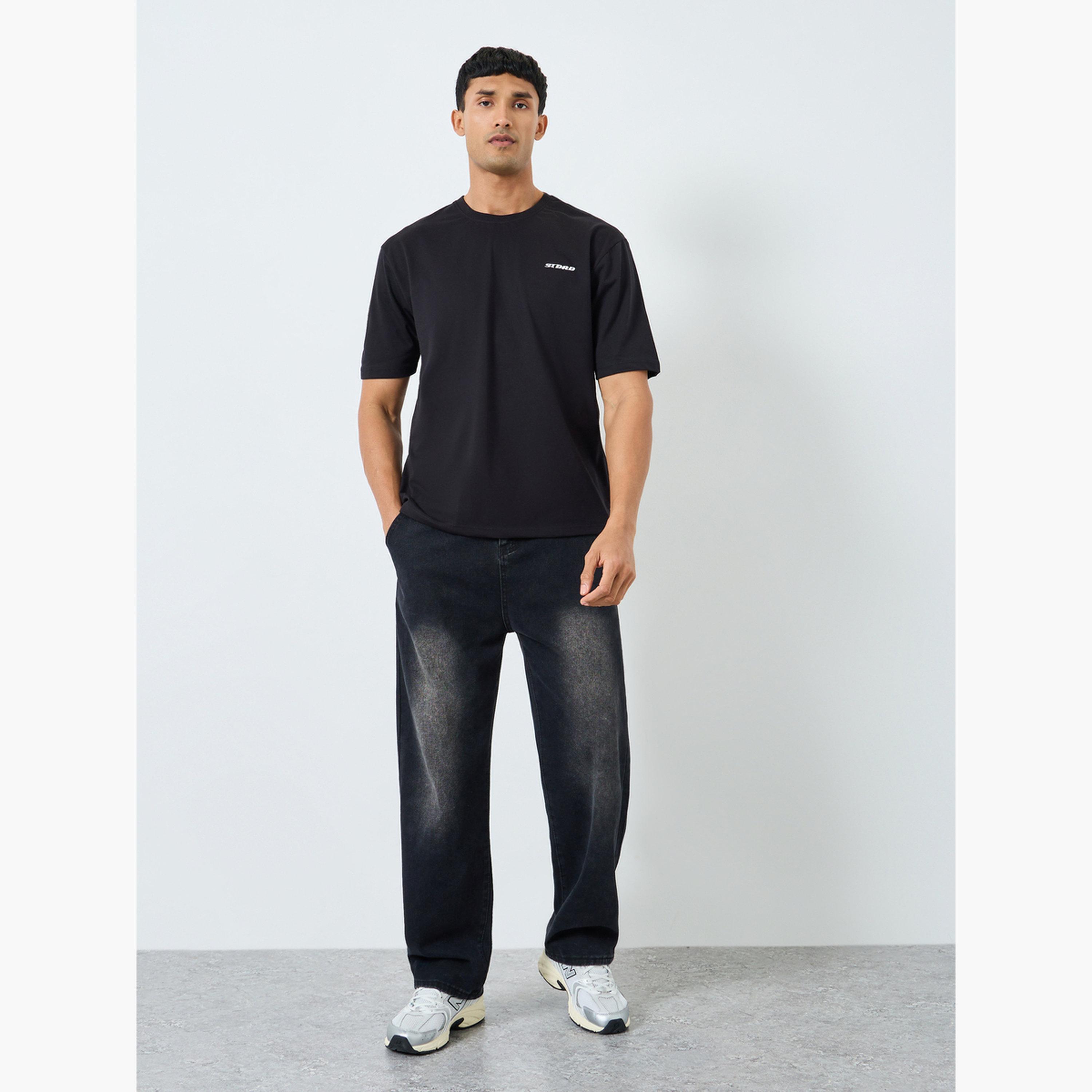 Styli Men Black Oversized Graphic Print T-Shirt-men-clothing-tshirtsandpolos-tshirts-image-2