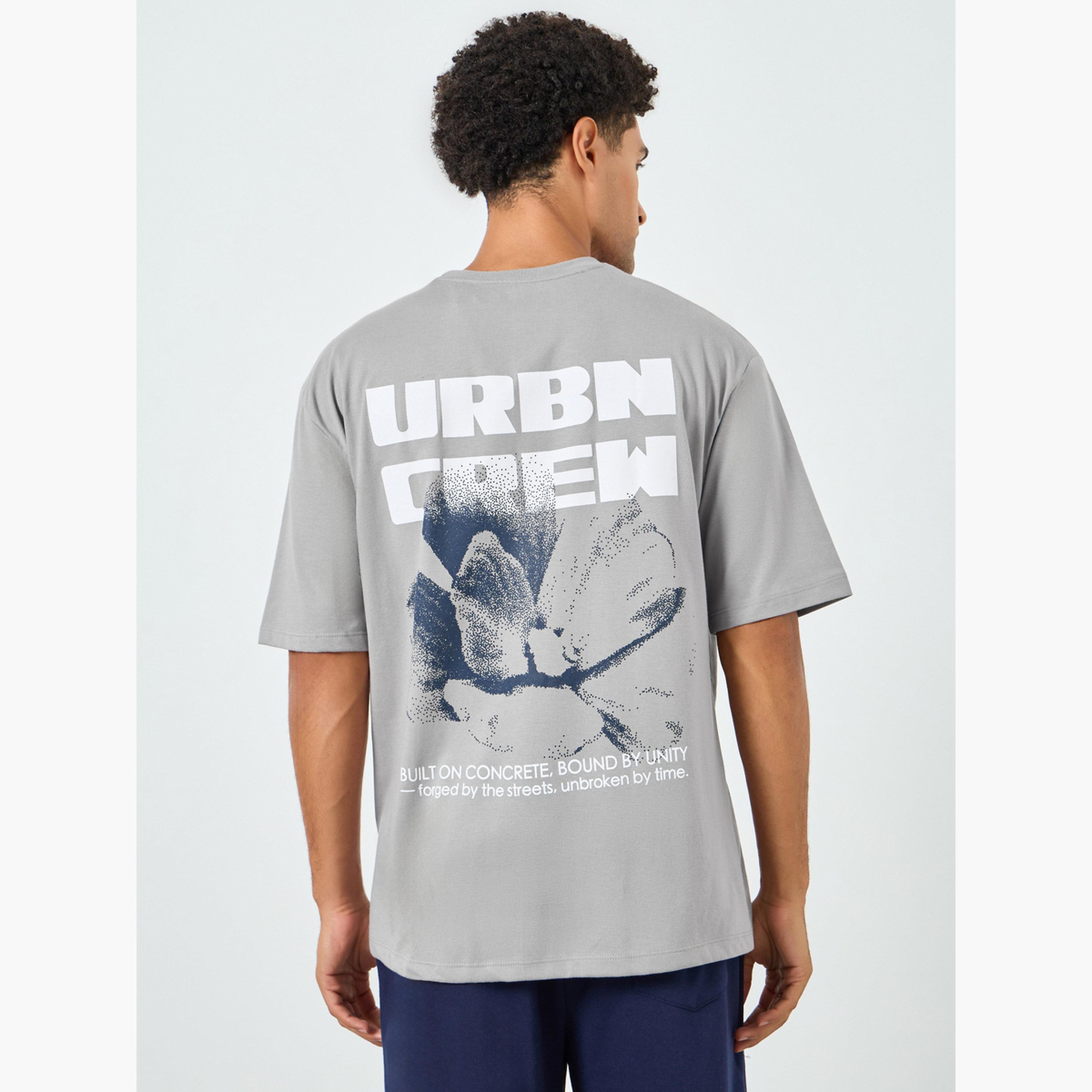 Styli Men Grey Graphic Print Oversized T-Shirt-men-clothing-tshirtsandpolos-polos-image-4