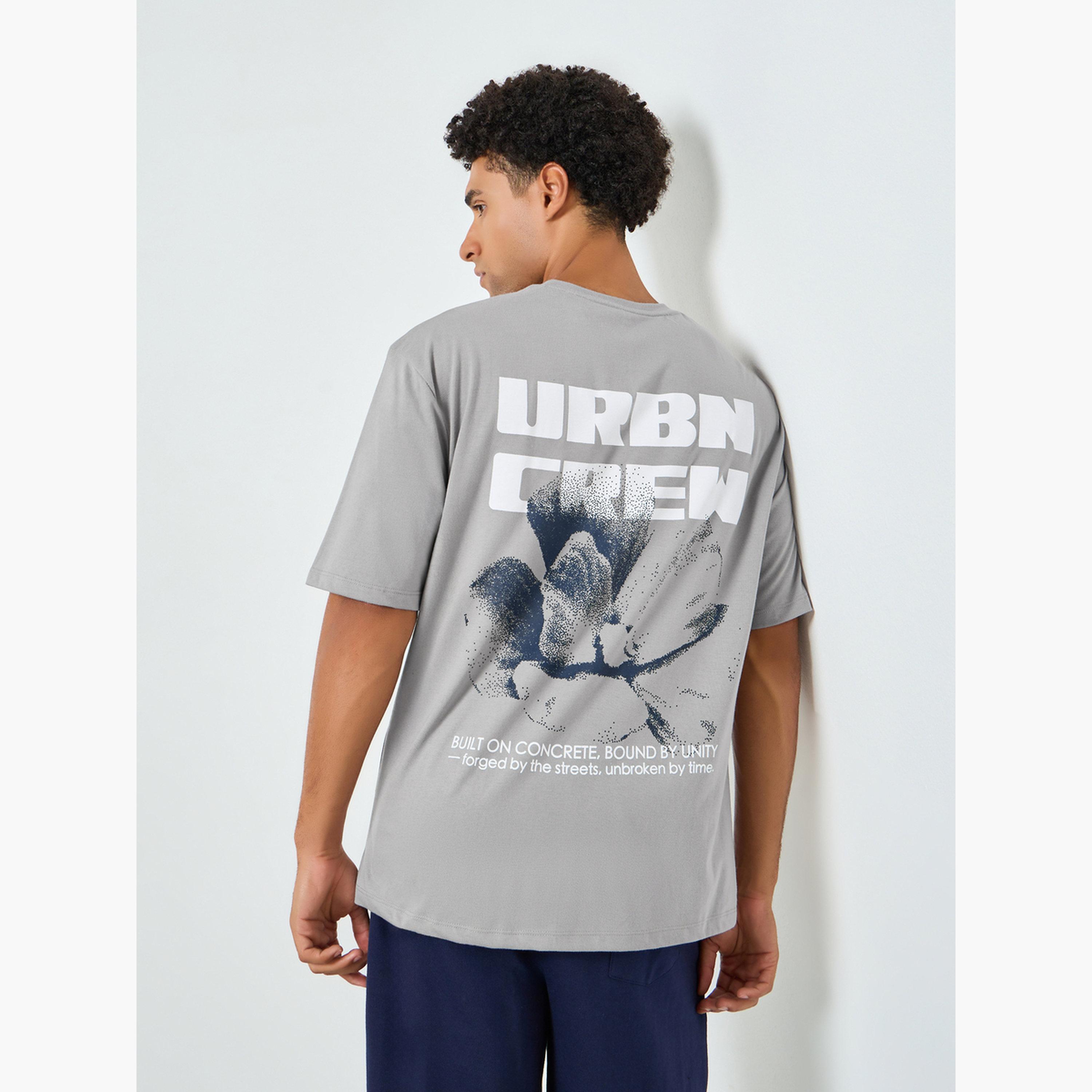 Styli Men Grey Graphic Print Oversized T-Shirt-men-clothing-tshirtsandpolos-polos-image-5