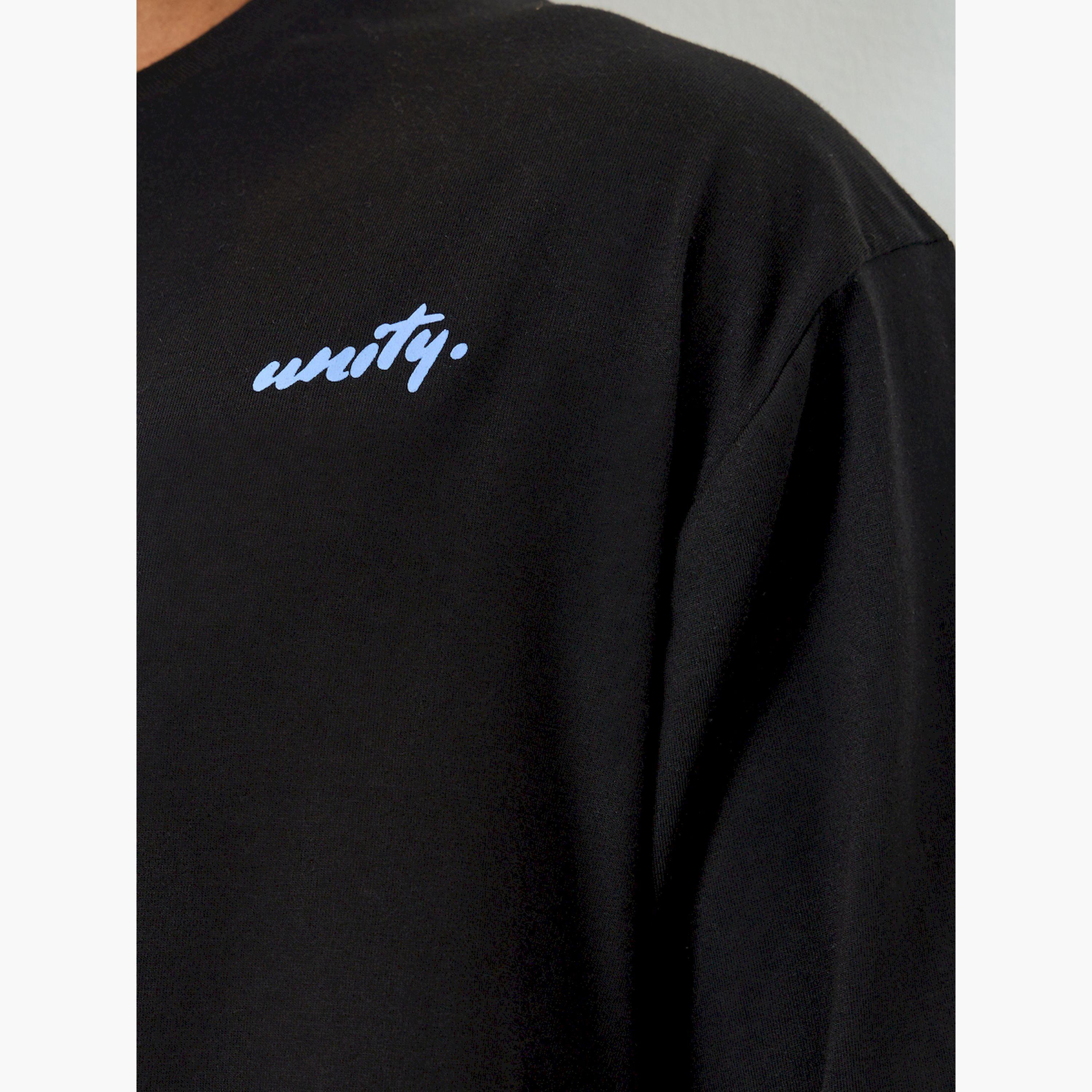 Styli Men Black Oversized Text Print T-Shirt-men-clothing-tshirtsandpolos-tshirts-image-4