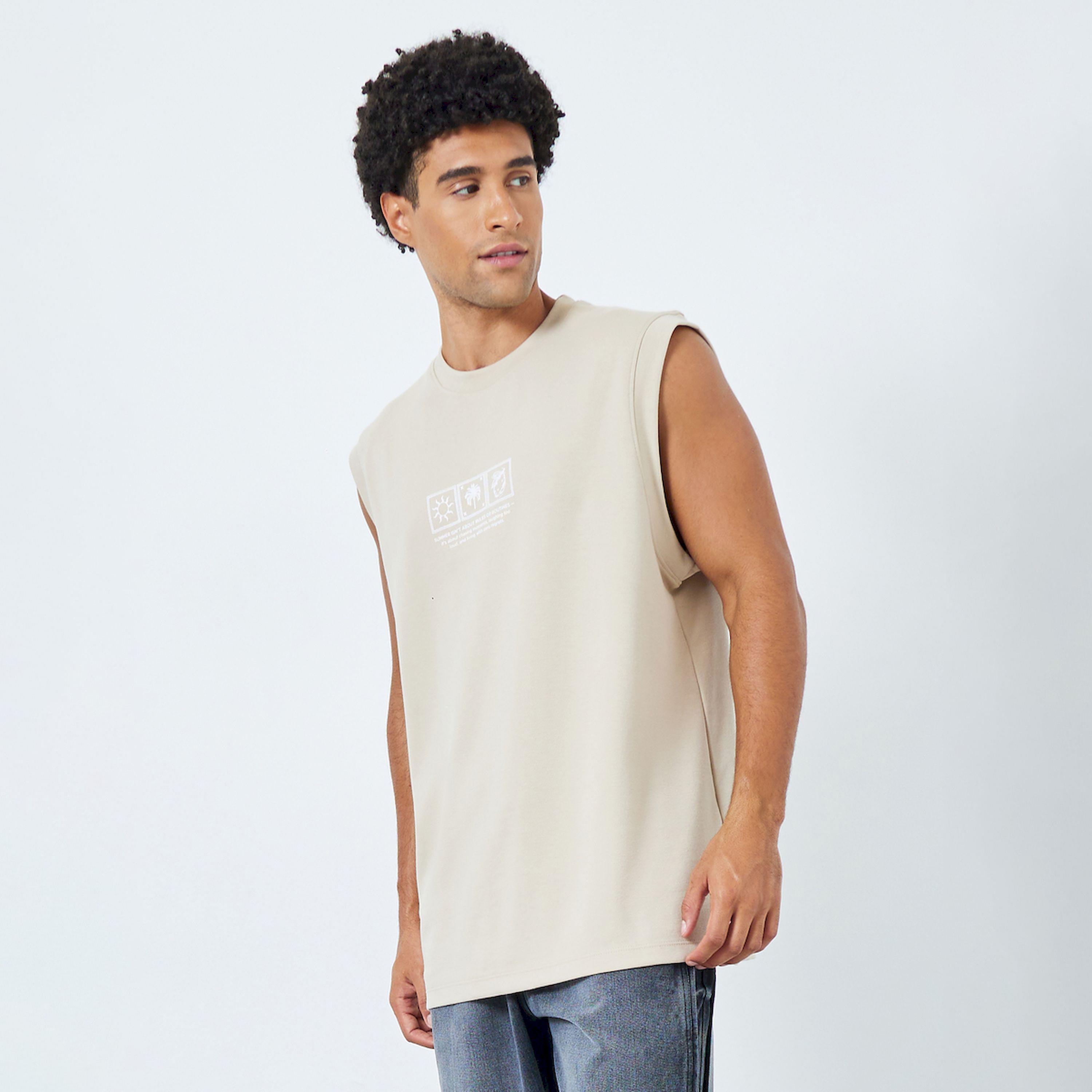 Styli Men Oversized Graphic Print Interlock Tank-men-clothing-tshirtsandpolos-tshirts-image-1