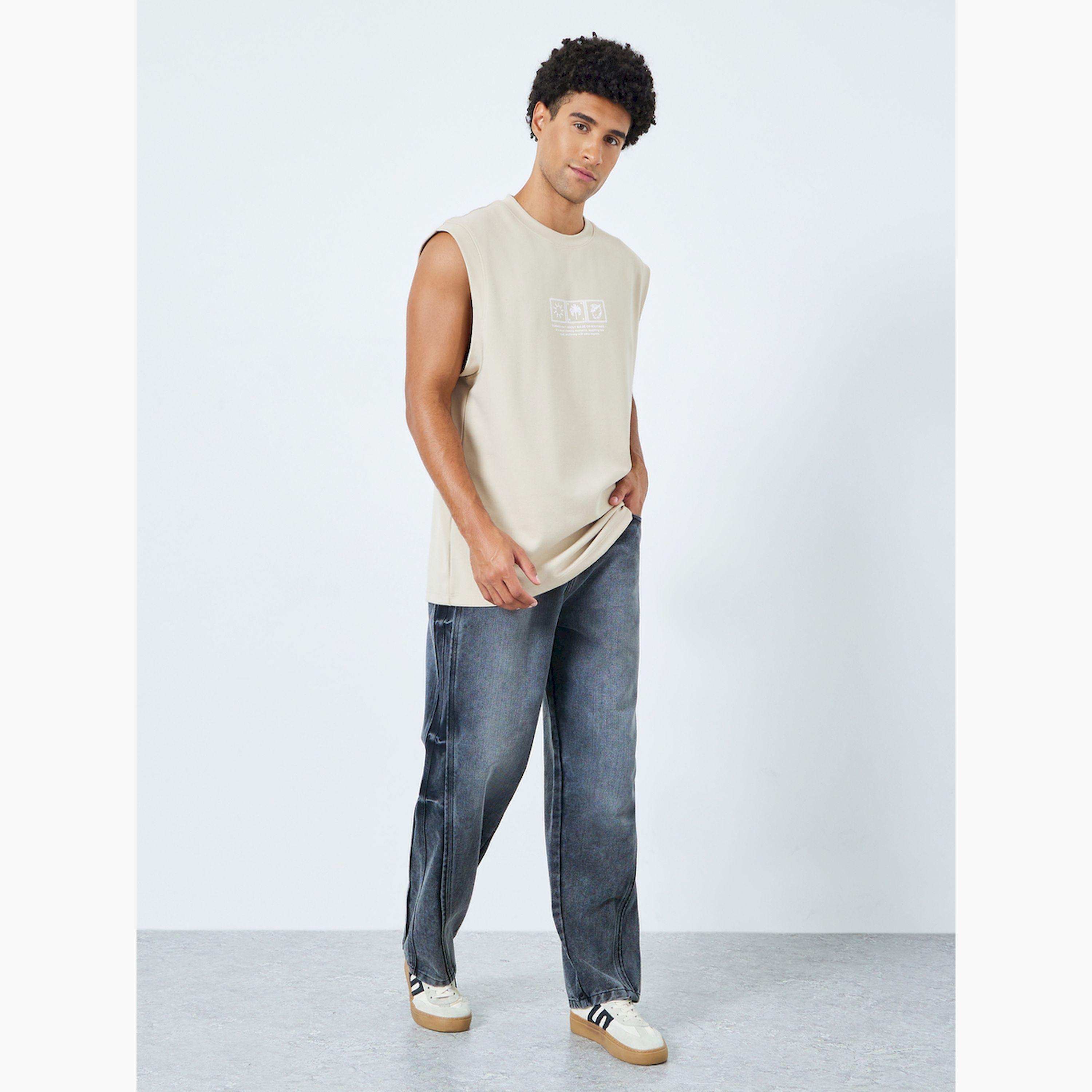 Styli Men Oversized Graphic Print Interlock Tank-men-clothing-tshirtsandpolos-tshirts-image-2