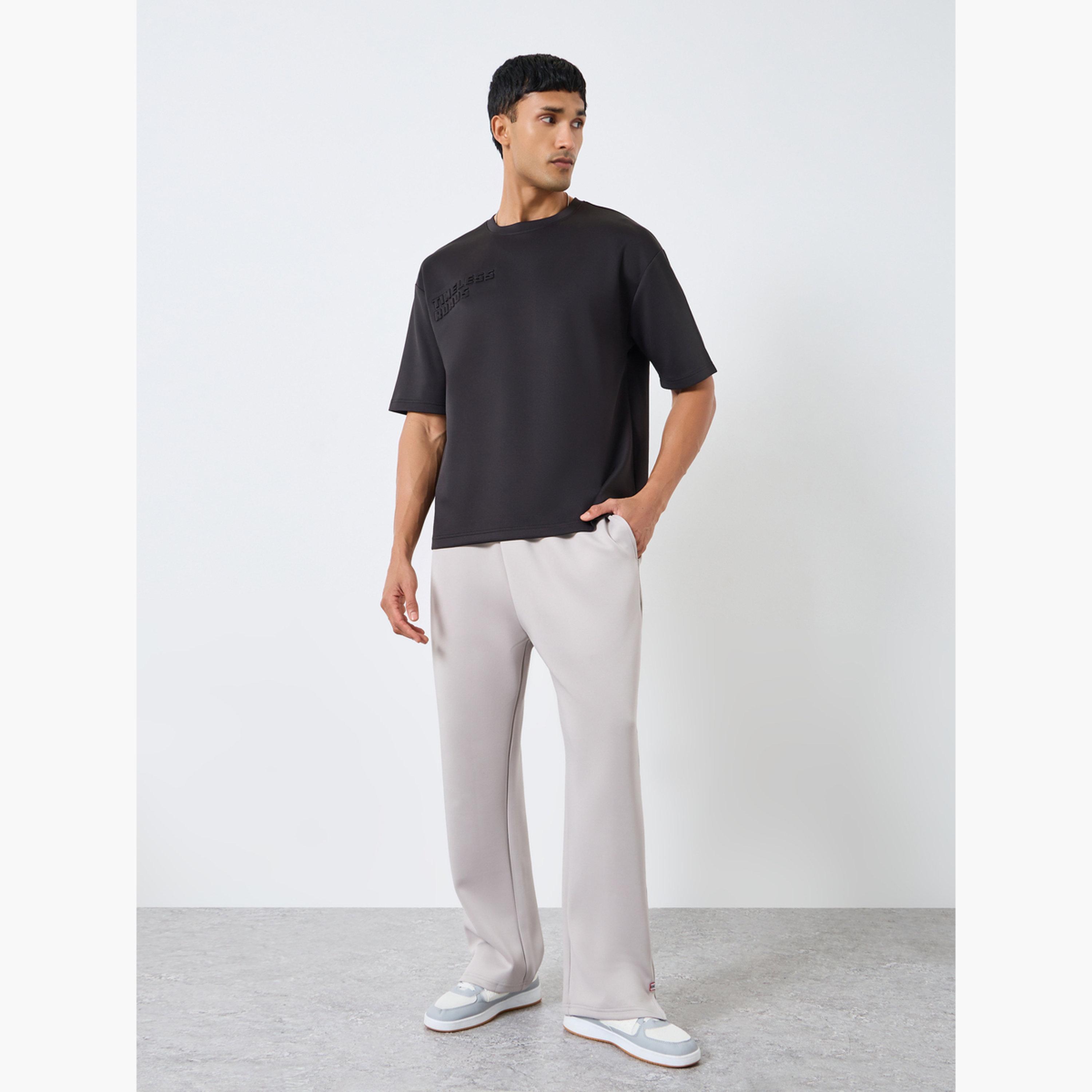 Styli Men Black Oversized Chest Embossed T-Shirt-men-clothing-tshirtsandpolos-tshirts-image-2