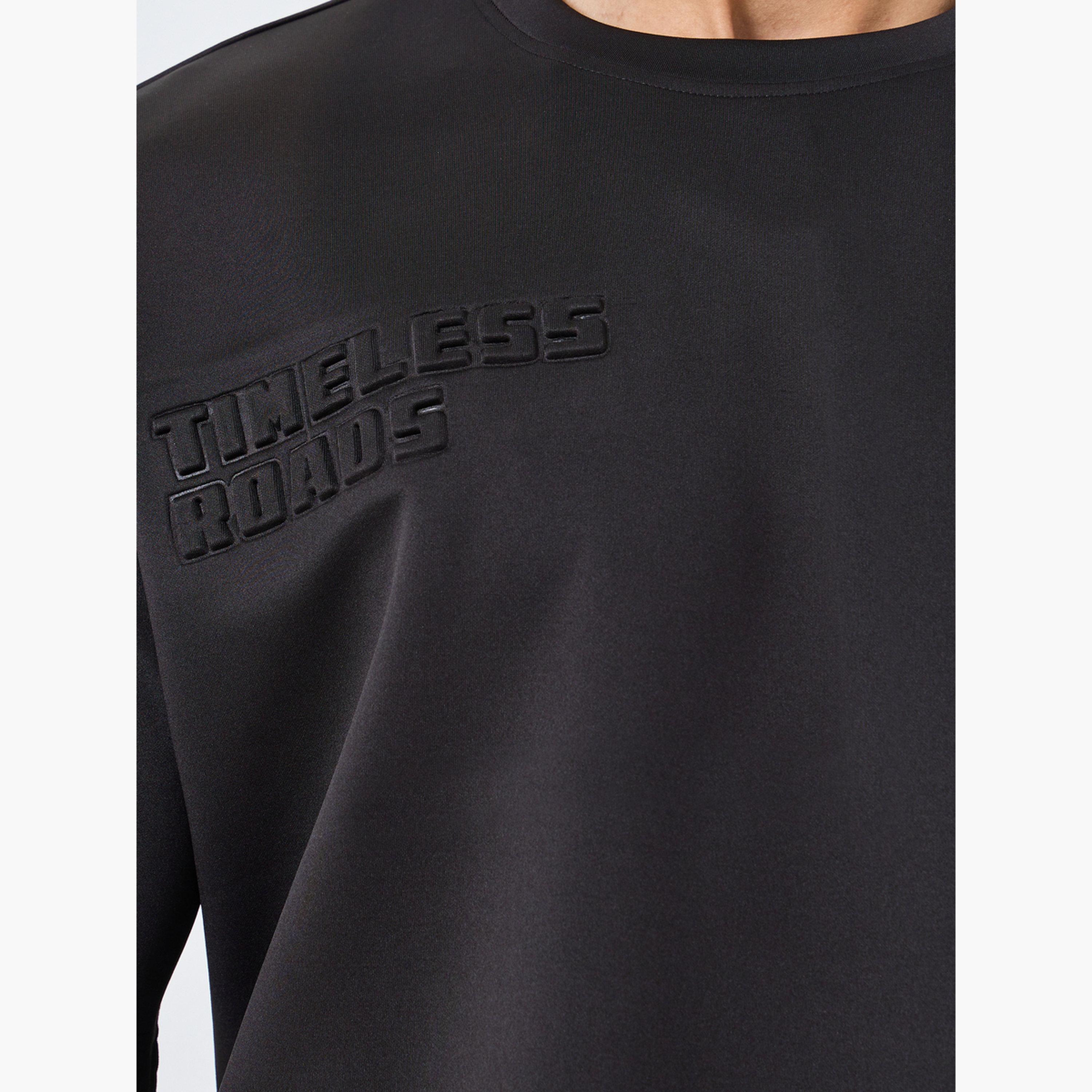 Styli Men Black Oversized Chest Embossed T-Shirt-men-clothing-tshirtsandpolos-tshirts-image-4