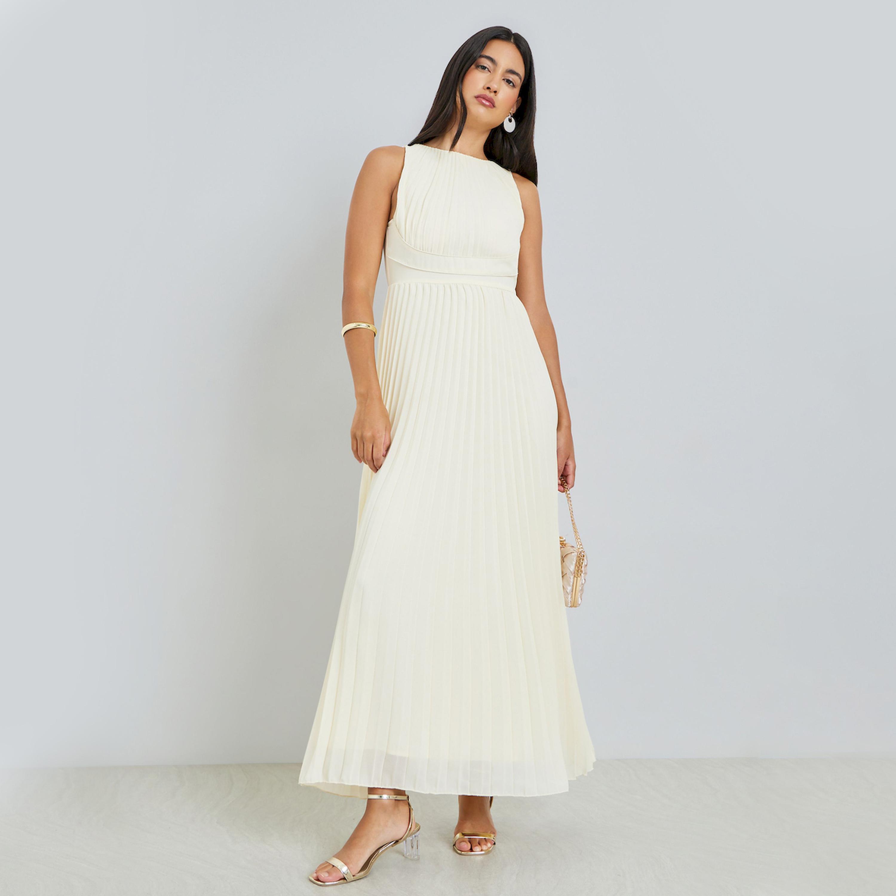 فستان ماكسي بكسرات بدون أكمام-women-clothing-dresses-image-1