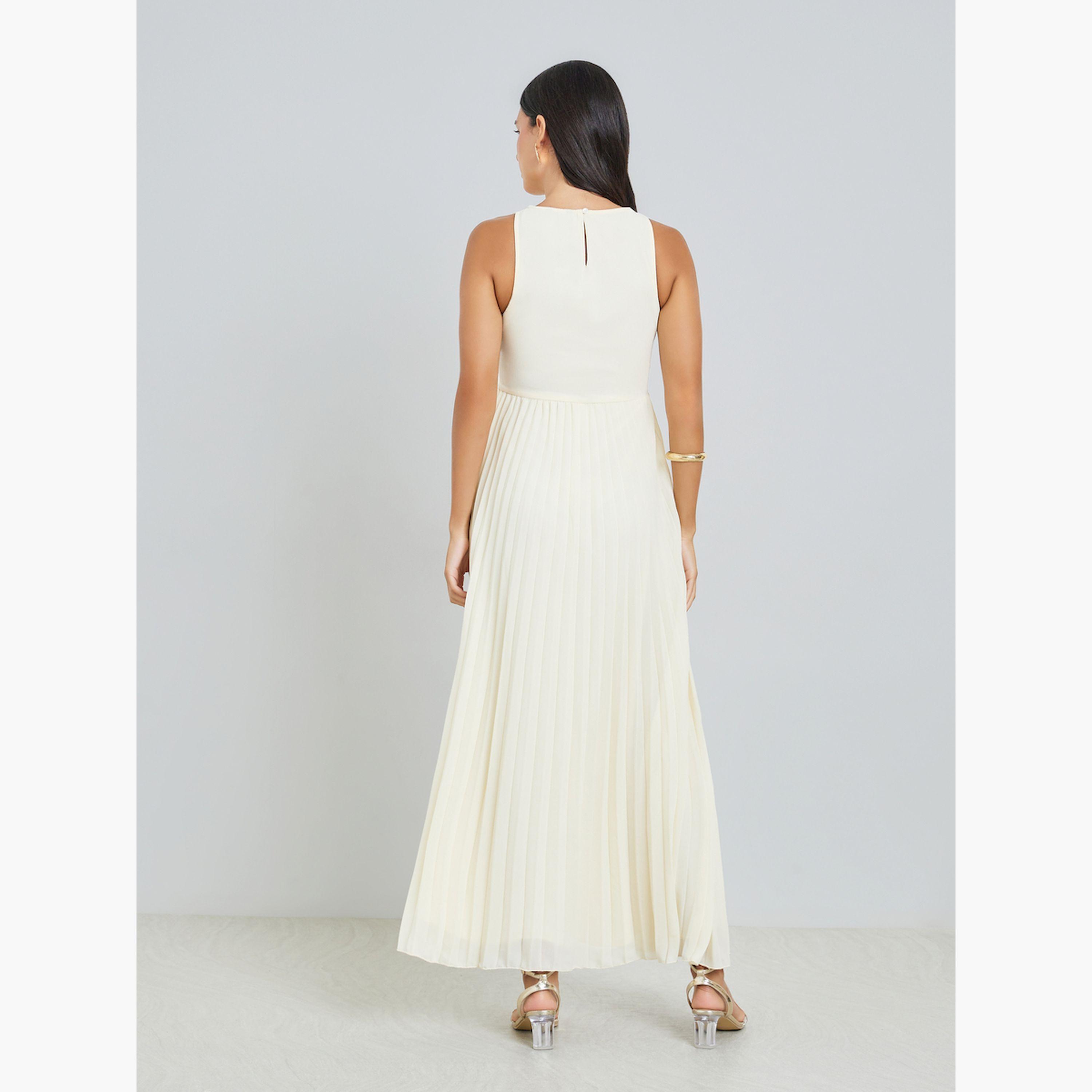 فستان ماكسي بكسرات بدون أكمام-women-clothing-dresses-image-5