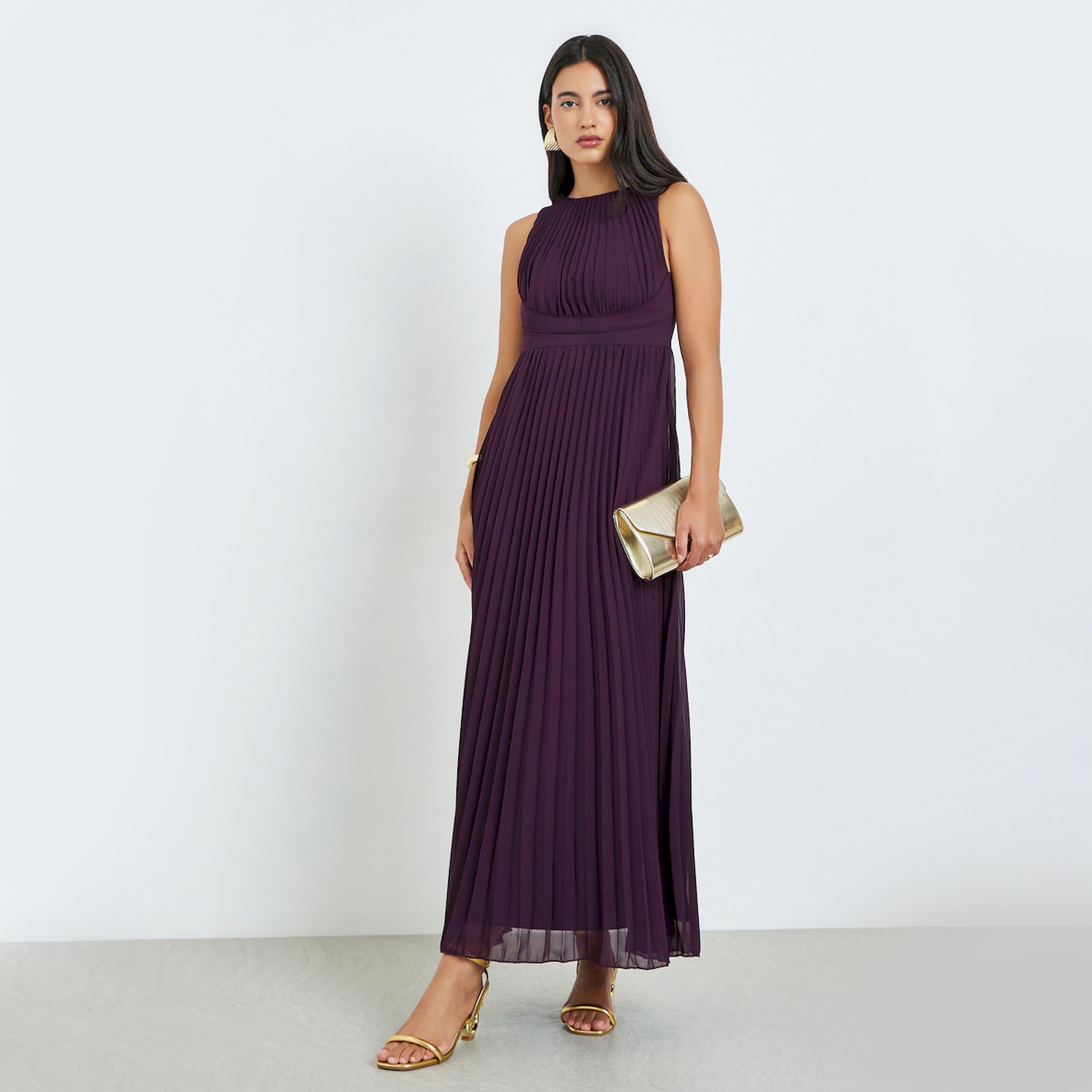 فستان ماكسي بكسرات بدون أكمام-women-clothing-dresses-image-1