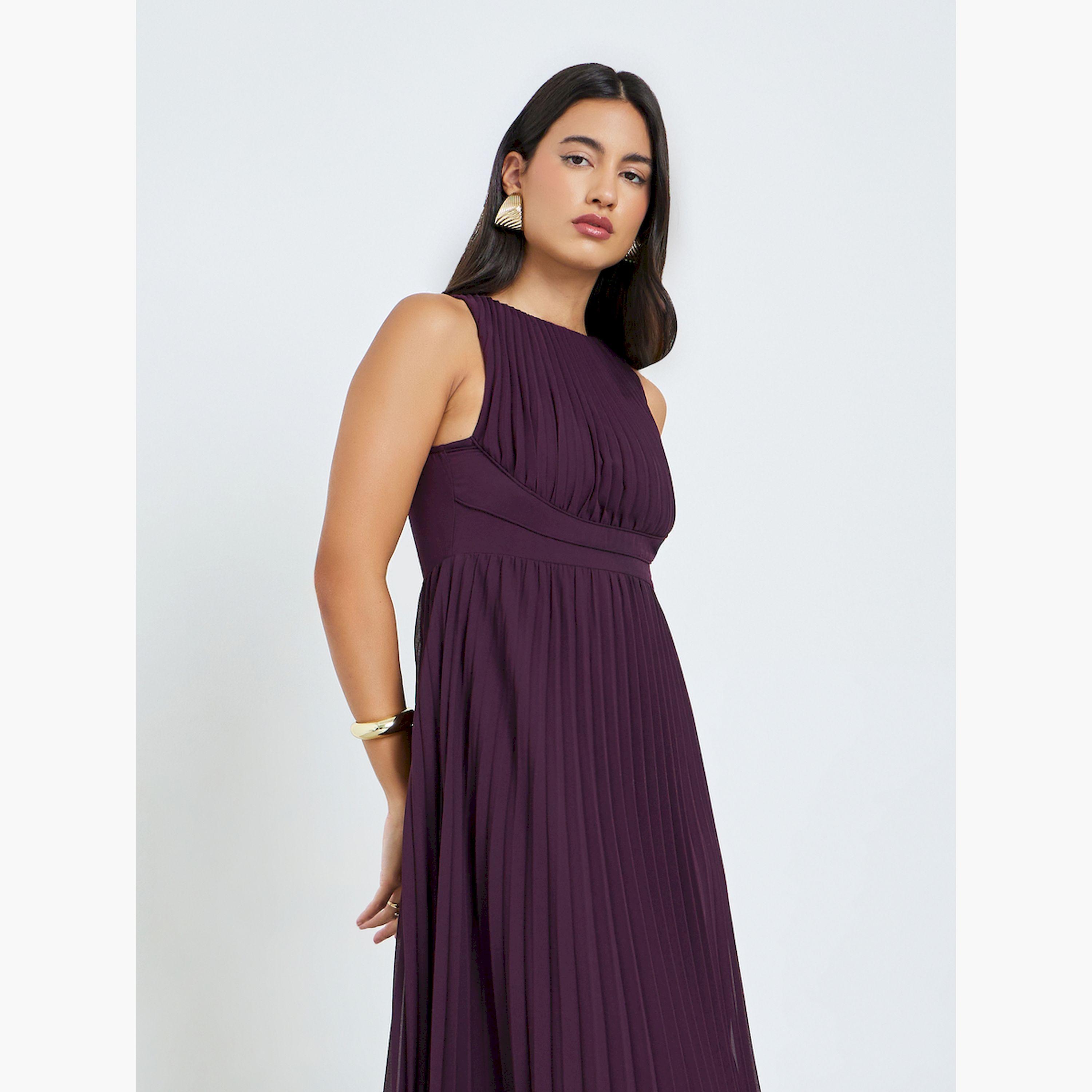 فستان ماكسي بكسرات بدون أكمام-women-clothing-dresses-image-2