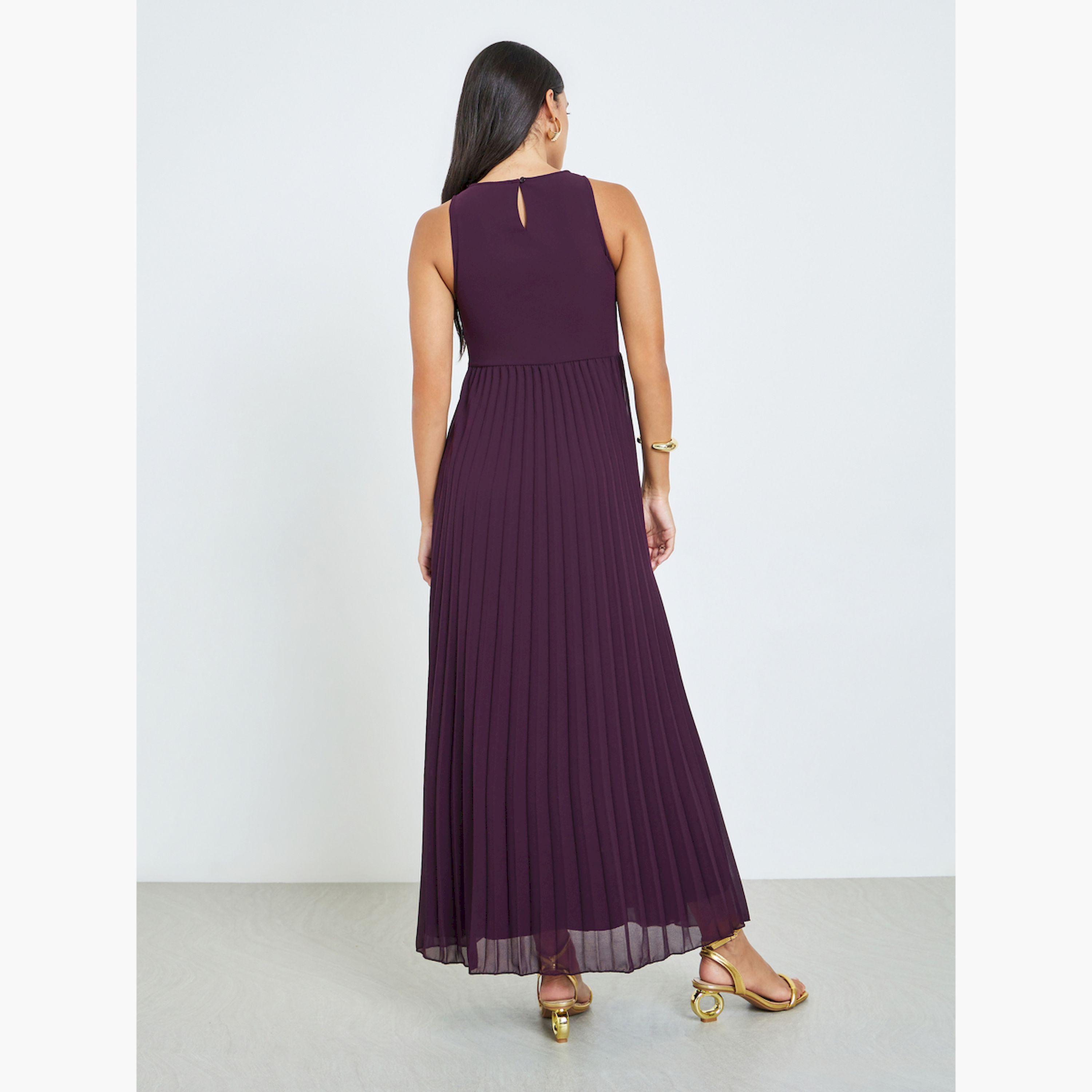 فستان ماكسي بكسرات بدون أكمام-women-clothing-dresses-image-5