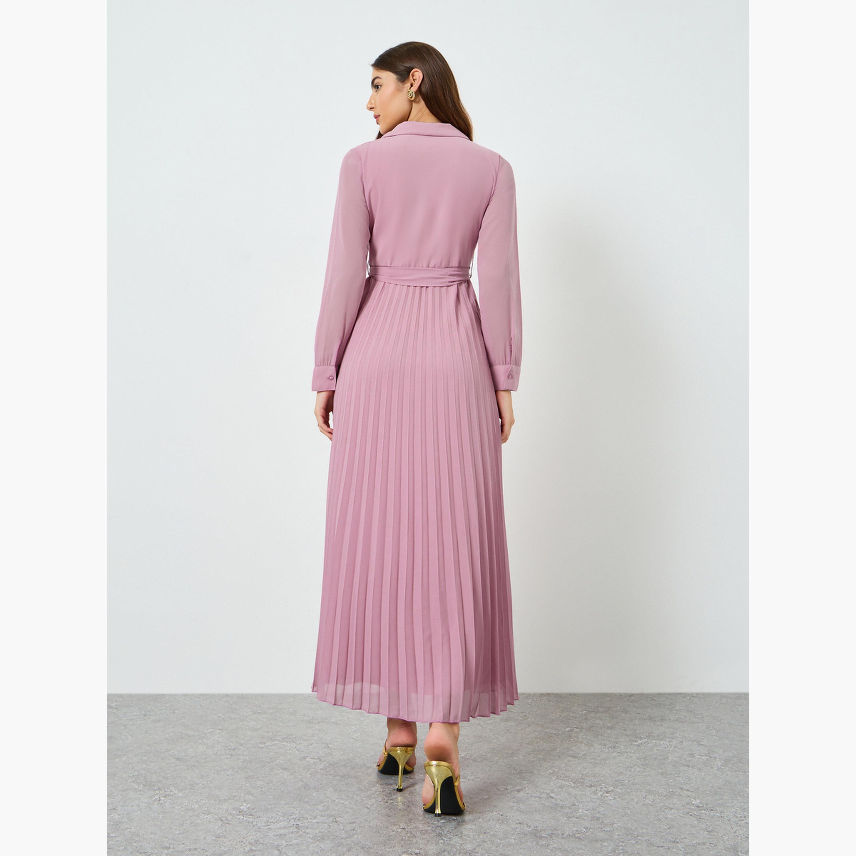 فستان طويل مزين بكسرات-women-clothing-dresses-image-3
