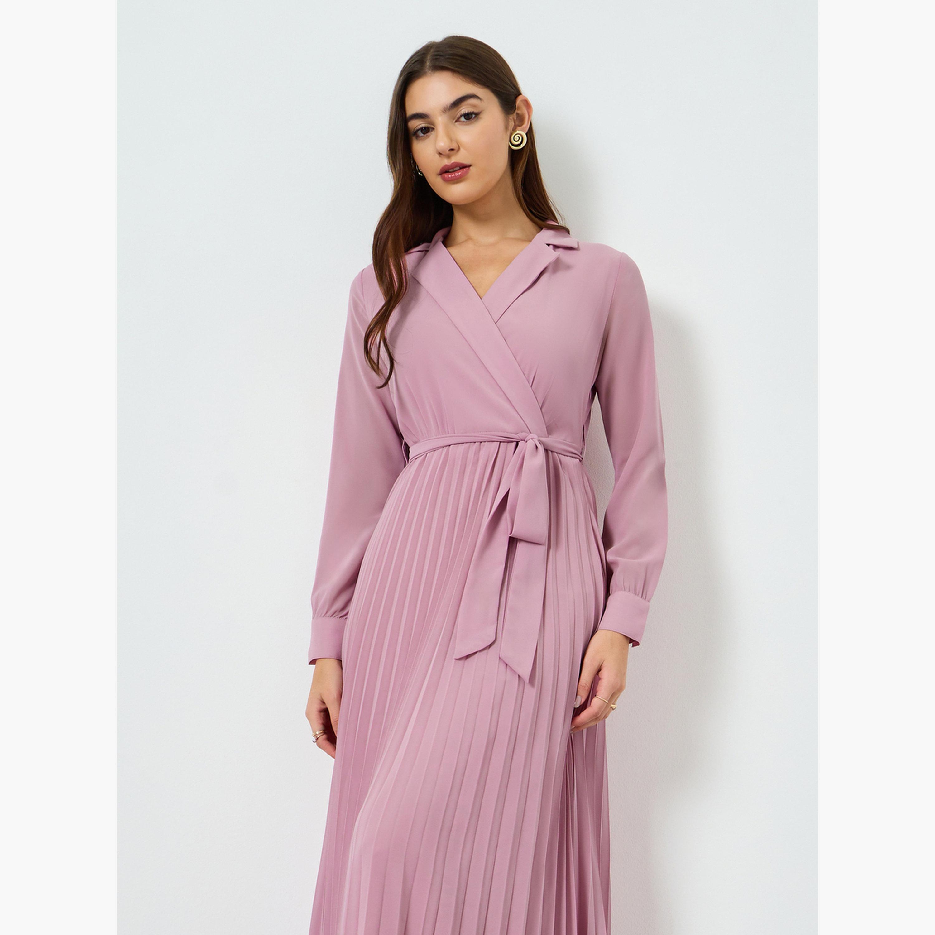 فستان طويل مزين بكسرات-women-clothing-dresses-image-4
