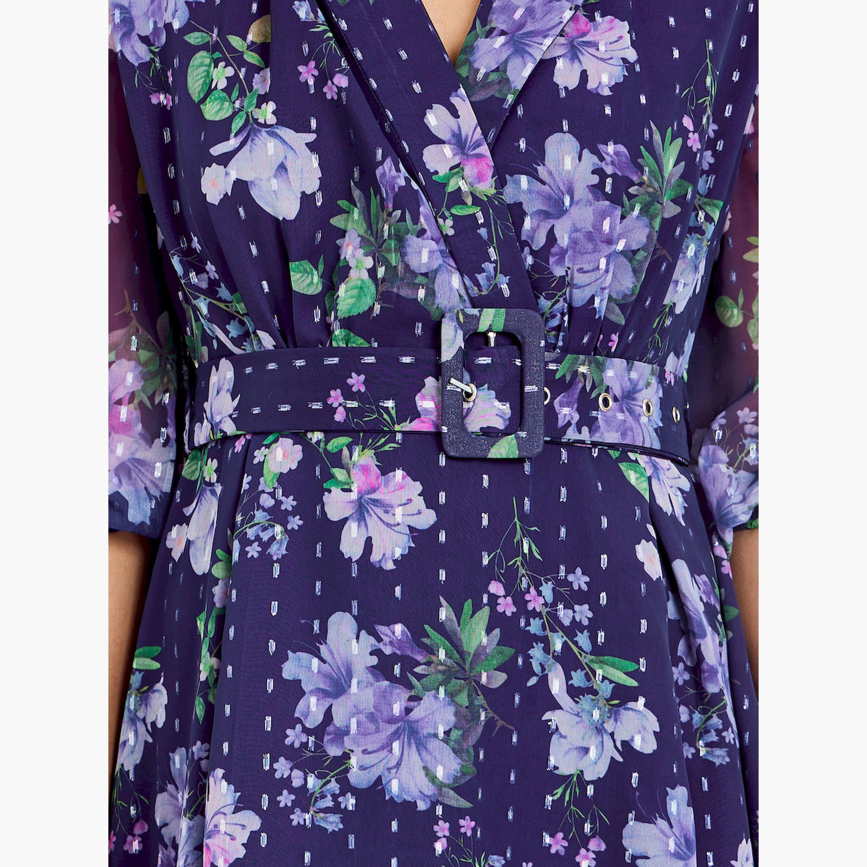 Styli Purple Floral Print Belted Maxi Dress-women-clothing-dresses-image-5
