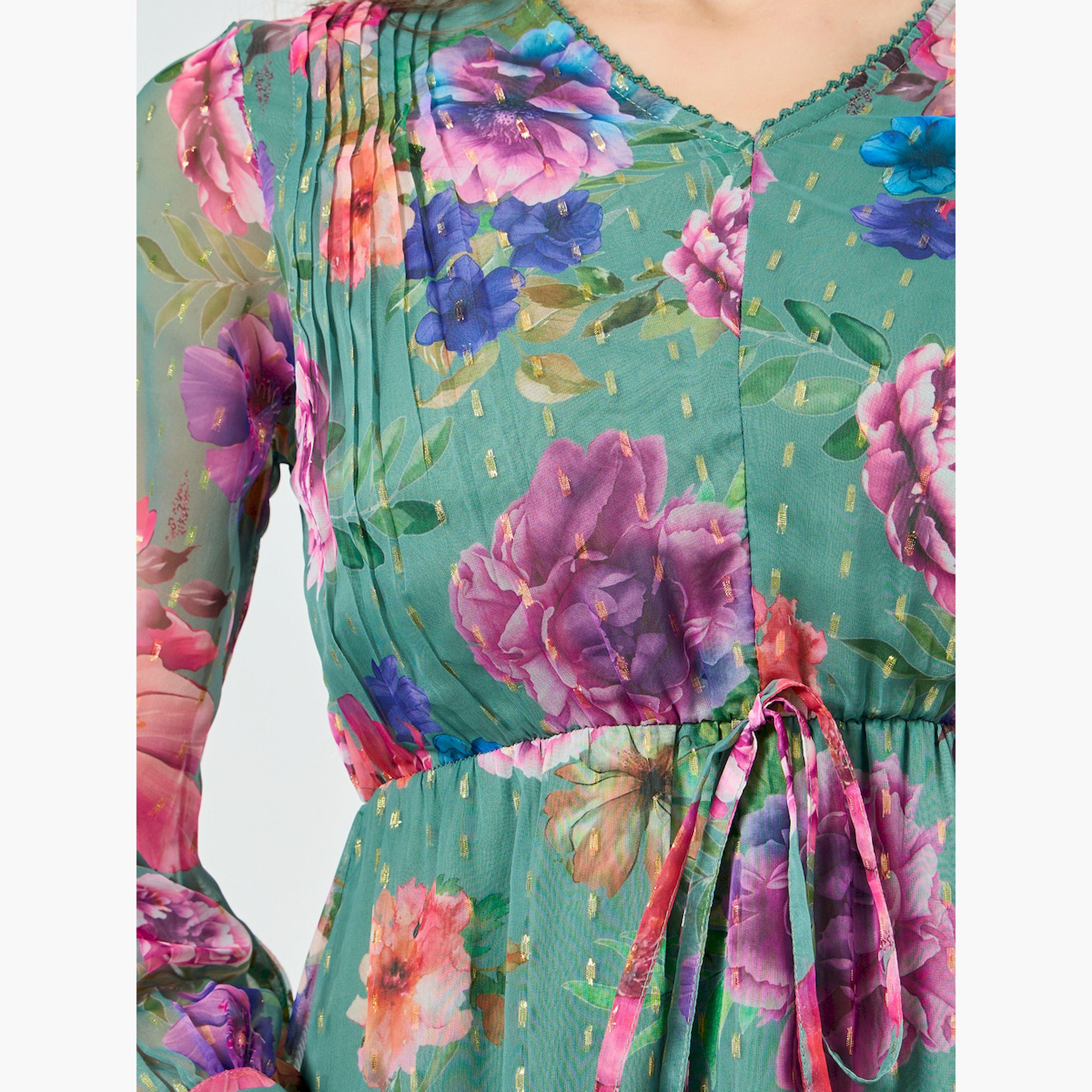 فستان طويل لوريكس بطبعة زهور-women-clothing-dresses-image-5