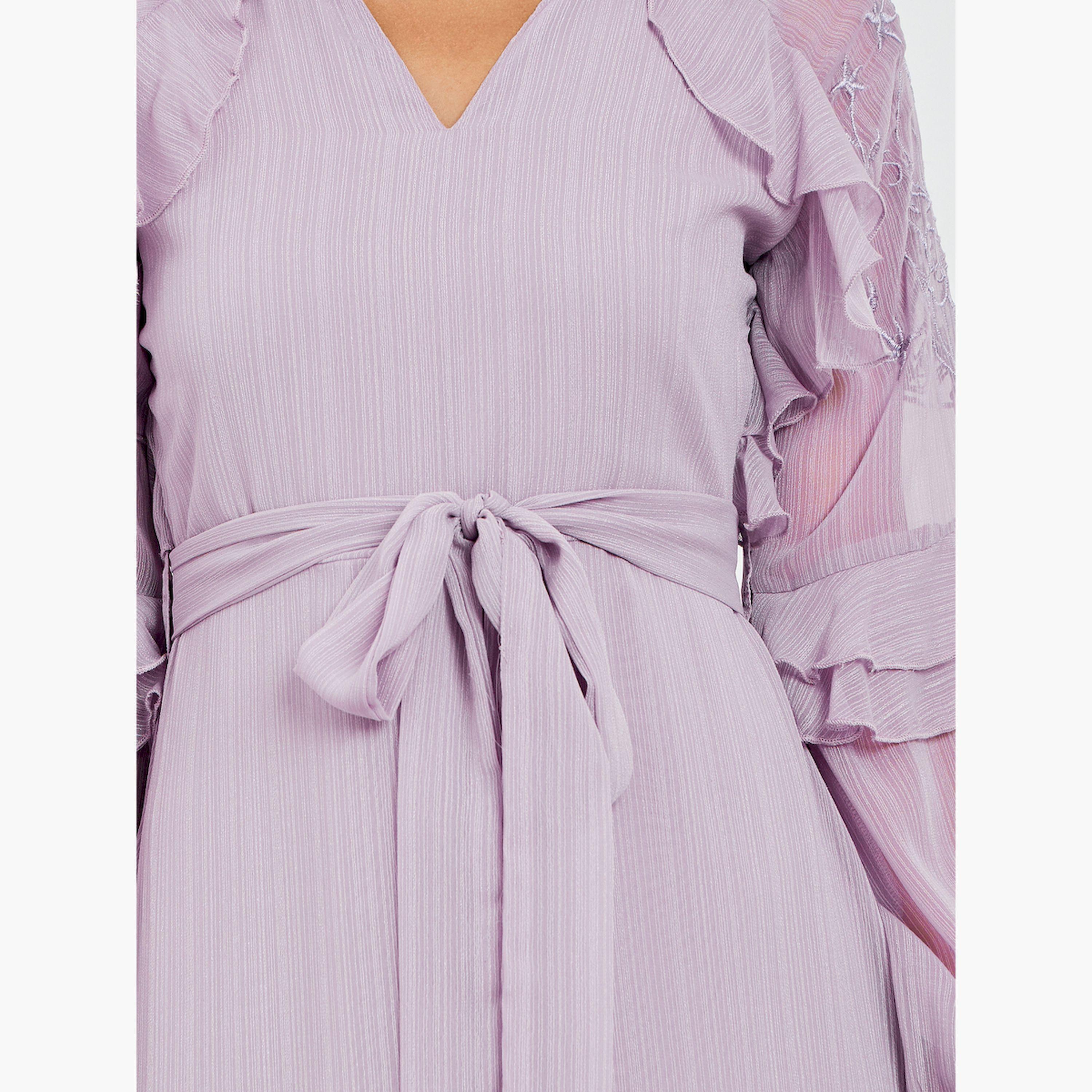 فستان طويل بتفاصيل كشكش وتفاصيل مُطرّزة-women-clothing-dresses-image-4