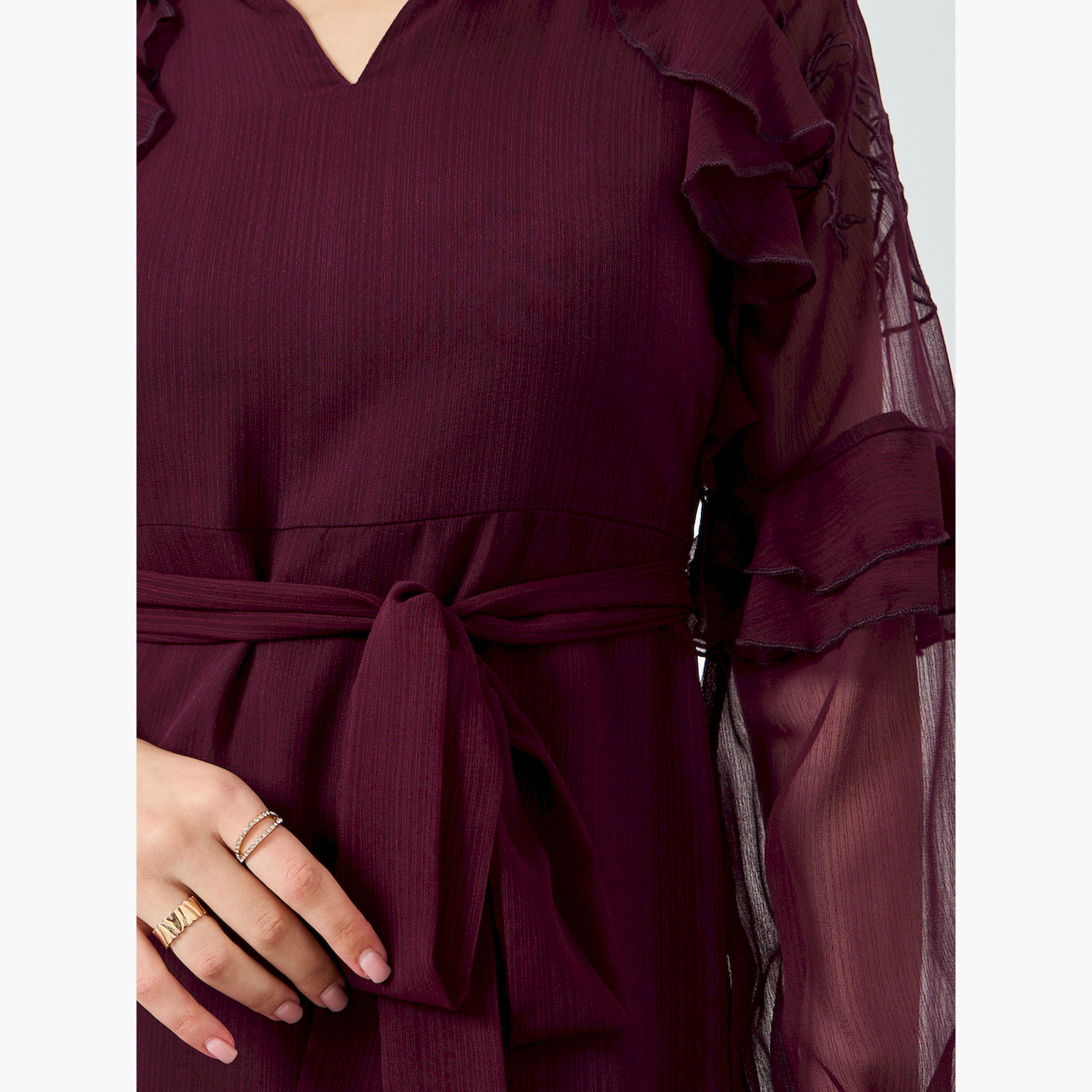 فستان طويل بتفاصيل كشكش وتفاصيل مُطرّزة-women-clothing-dresses-image-5