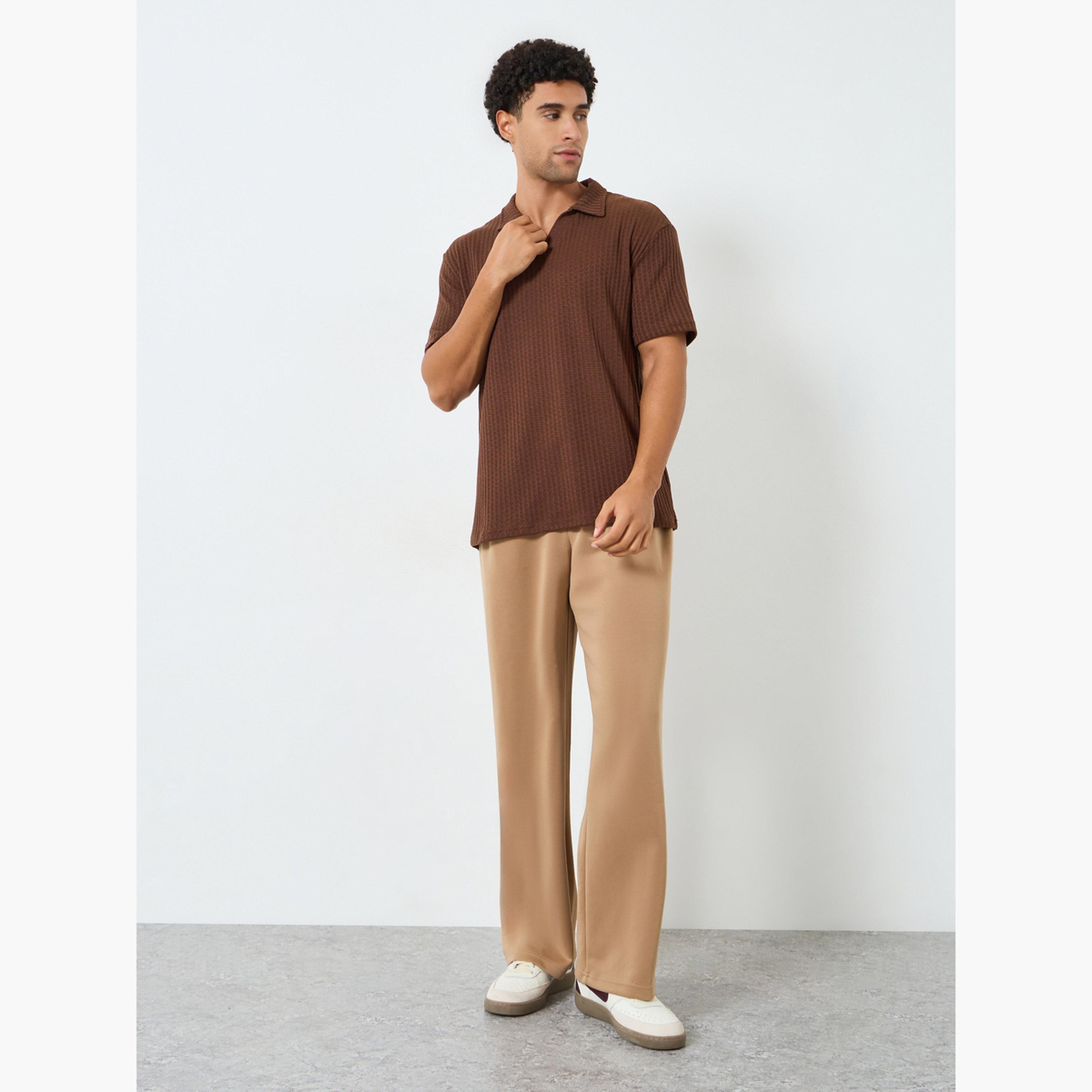Styli Men Relaxed Mock Open Collar Textured Mesh Polo-men-clothing-tshirtsandpolos-polos-image-2