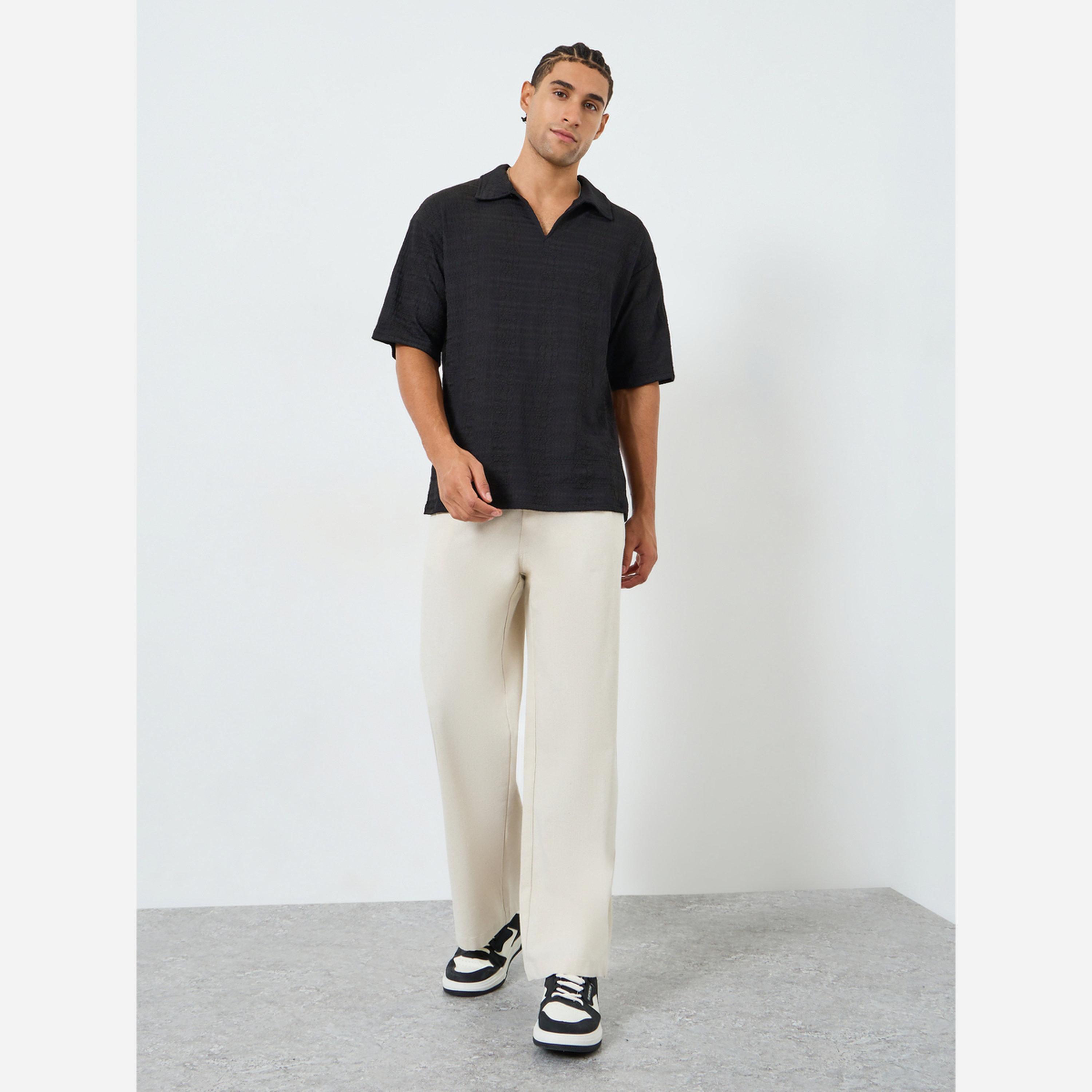 ستايلي - قميص بولو رجالي نسيج مميز، مريح، ياقة مفتوحة-men-clothing-tshirtsandpolos-polos-image-2
