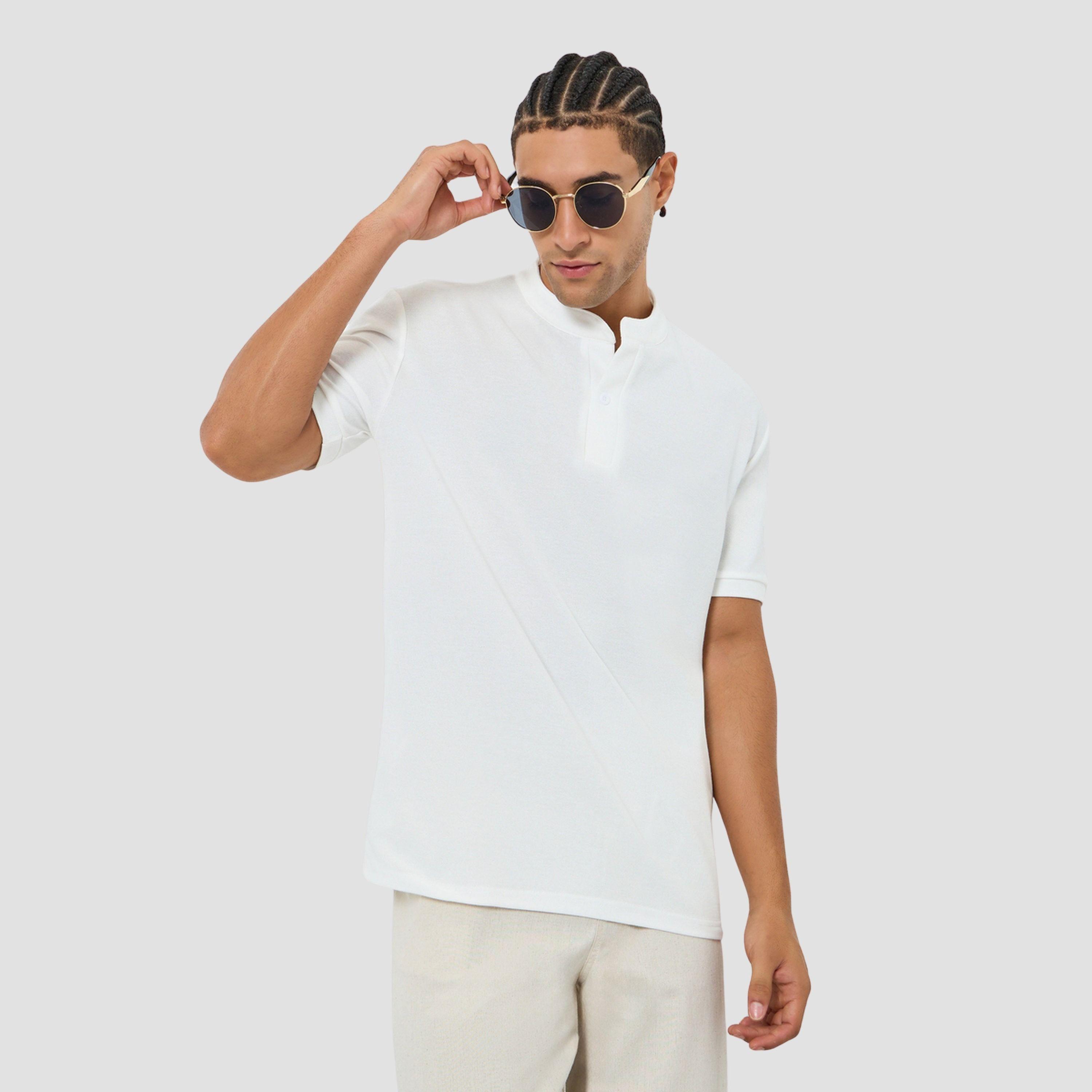 Styli Men Pique Band Collar Relaxed Smart Polo-men-clothing-tshirtsandpolos-tshirts-image-1