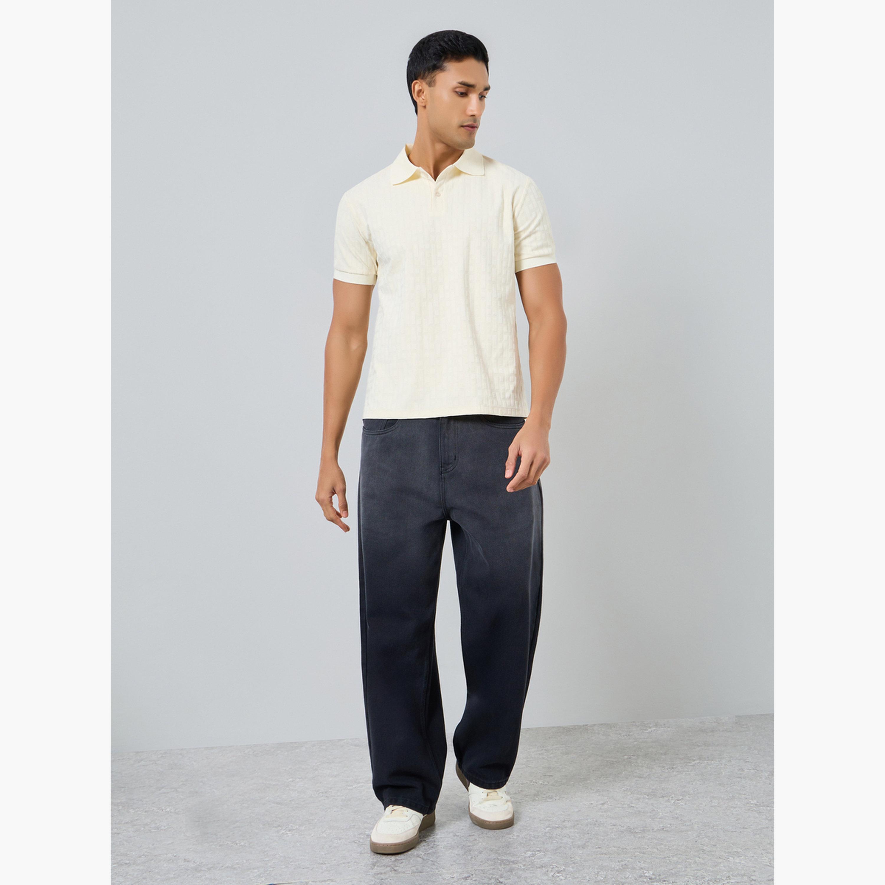 بولو محبوك بتفاصيل بارزة الملمس-men-clothing-tshirtsandpolos-polos-image-2